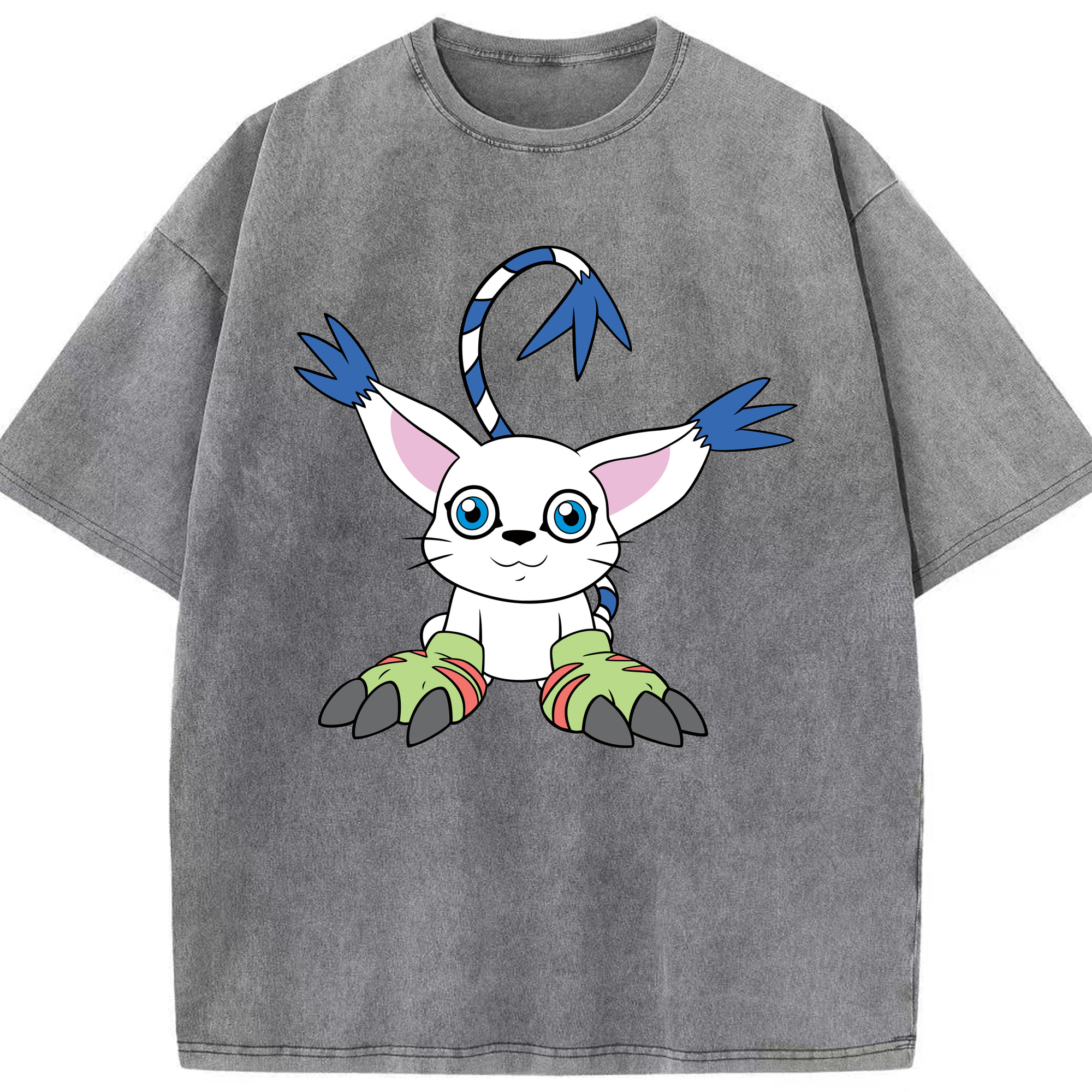 （画像用） Digimon デジタルモンスター/デジモン 綿100% ヴィンテージ風 半袖Tシャツ（フロントプリント）