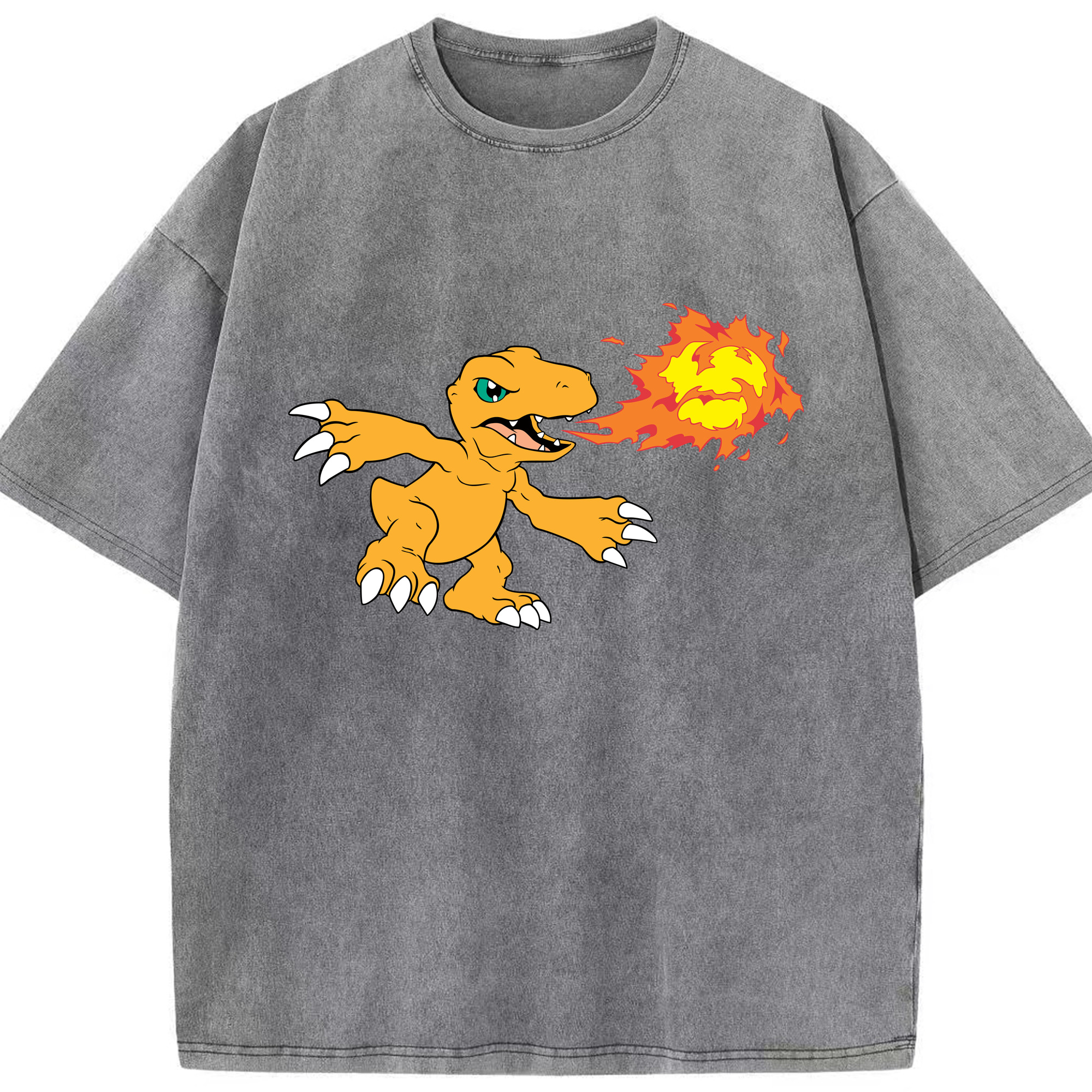 （画像用） Digimon デジタルモンスター/デジモン 綿100% ヴィンテージ風 半袖Tシャツ（フロントプリント）