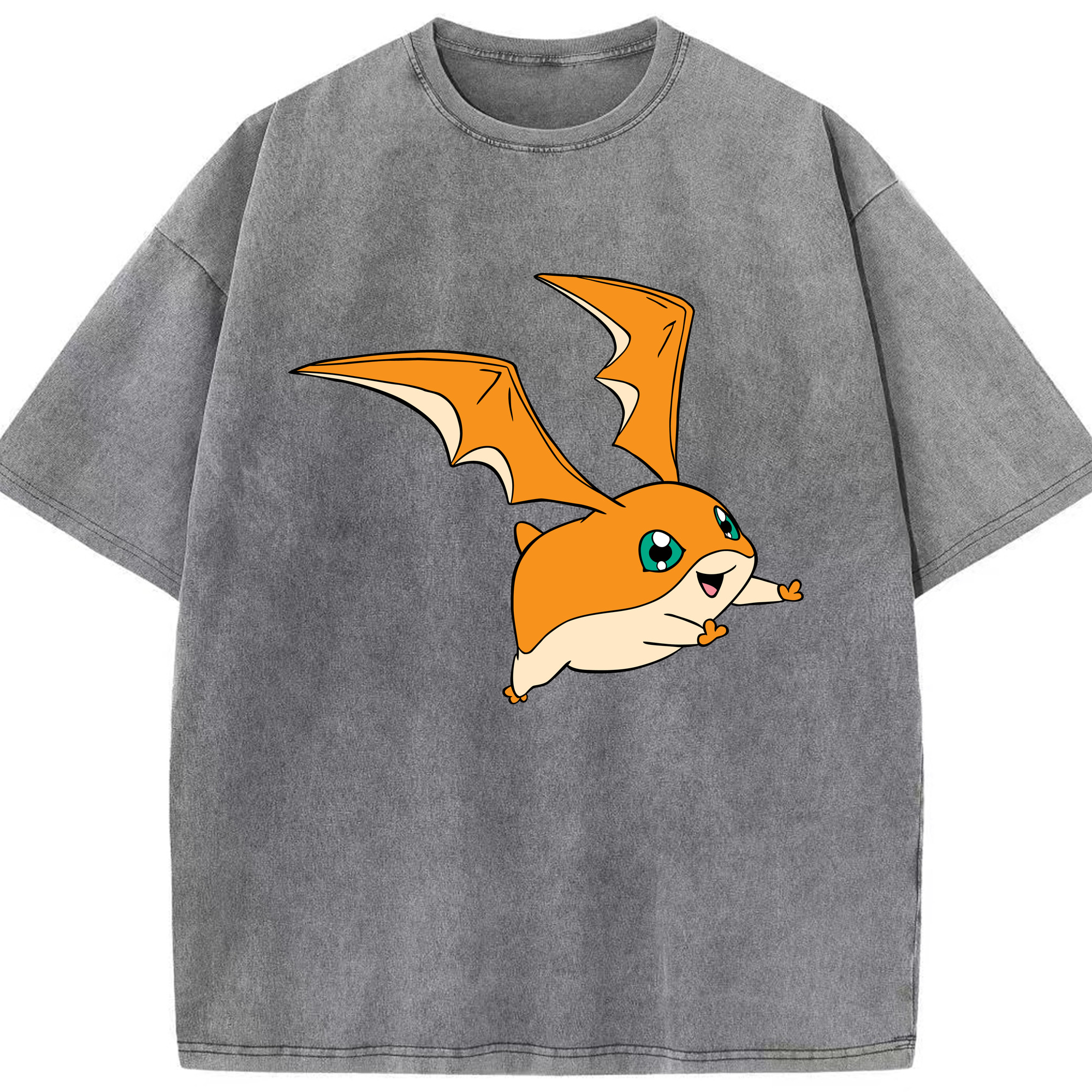 （画像用） Digimon デジタルモンスター/デジモン 綿100% ヴィンテージ風 半袖Tシャツ（フロントプリント）