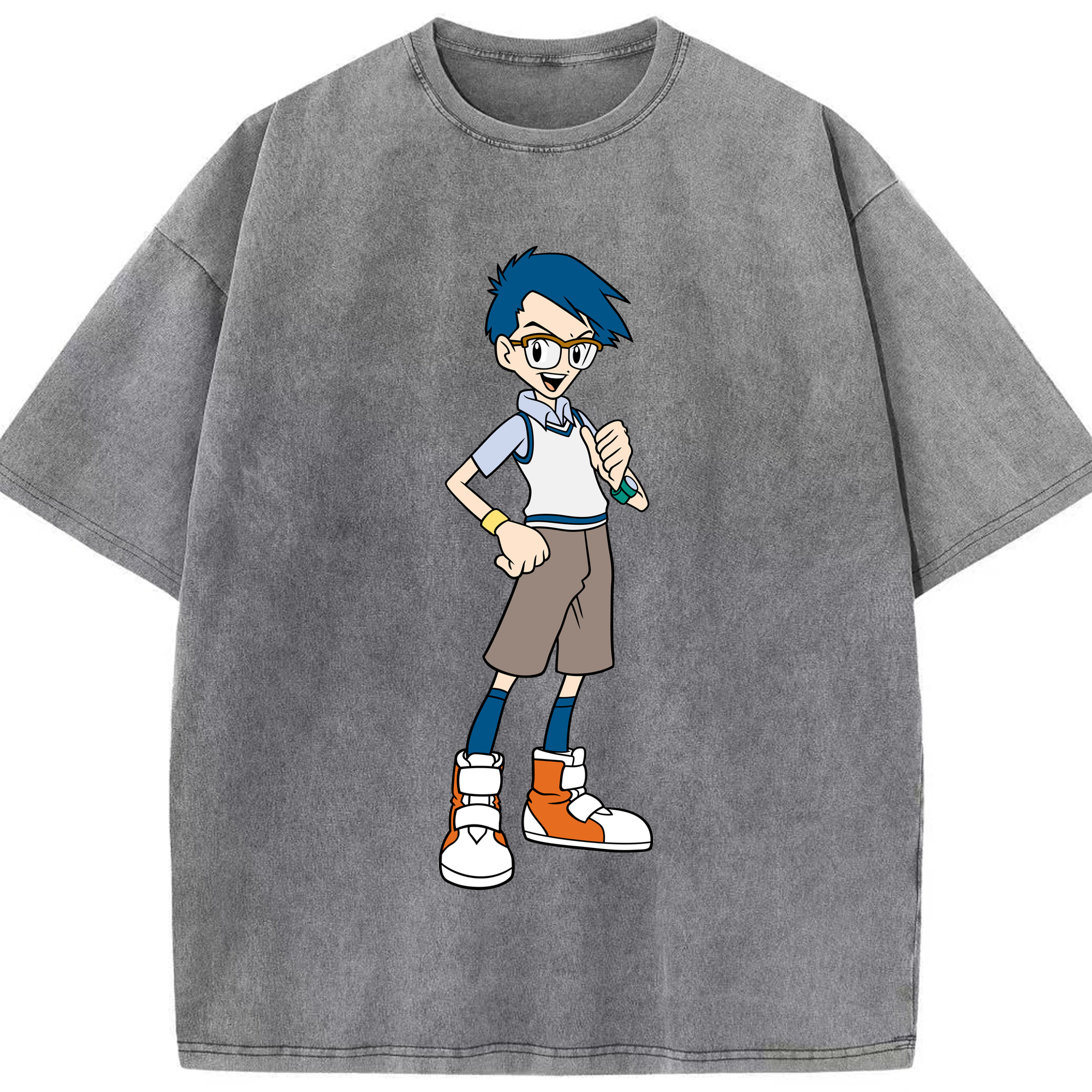 （画像用） Digimon デジタルモンスター/デジモン 綿100% ヴィンテージ風 半袖Tシャツ（フロントプリント）