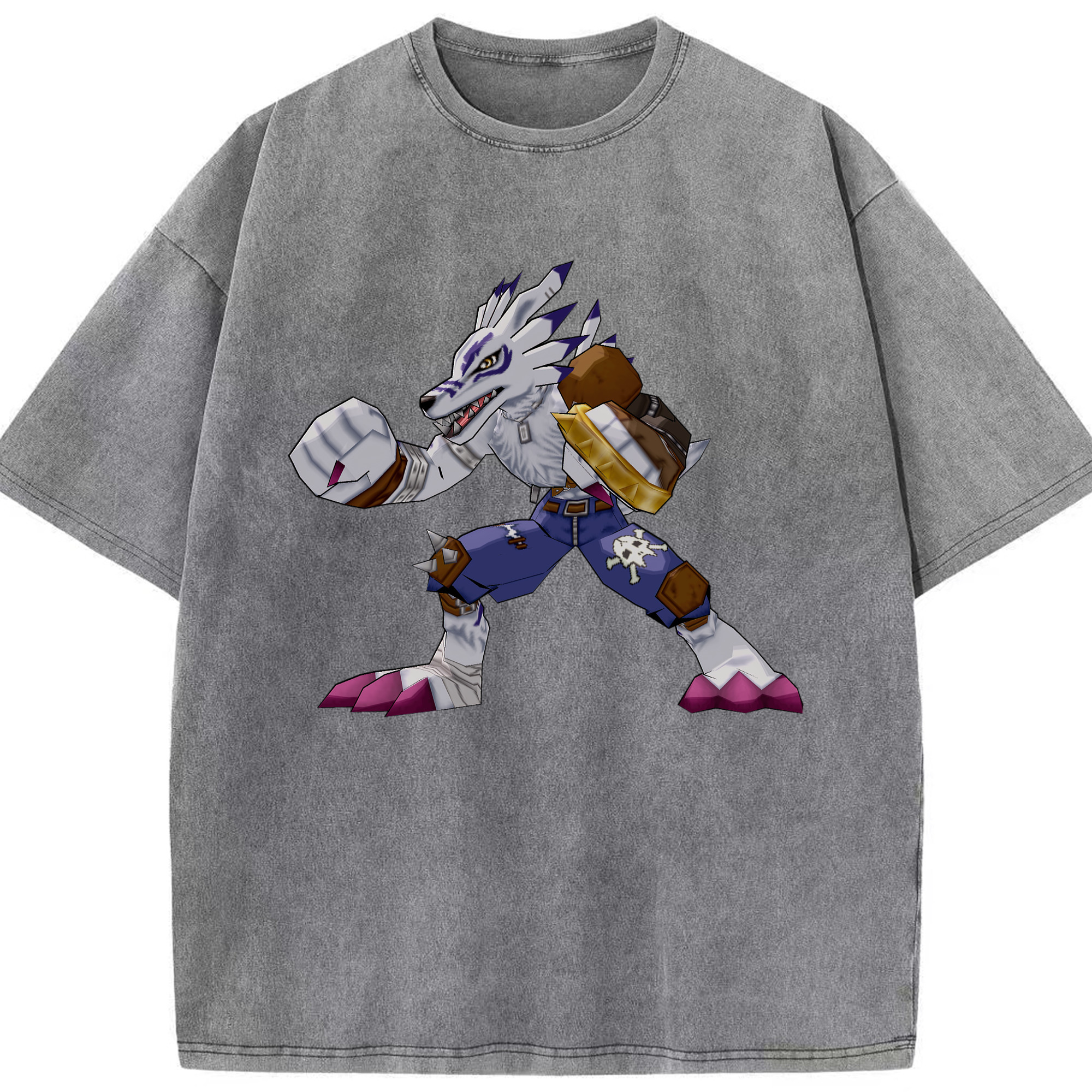 （画像用） Digimon デジタルモンスター/デジモン 綿100% ヴィンテージ風 半袖Tシャツ（フロントプリント）