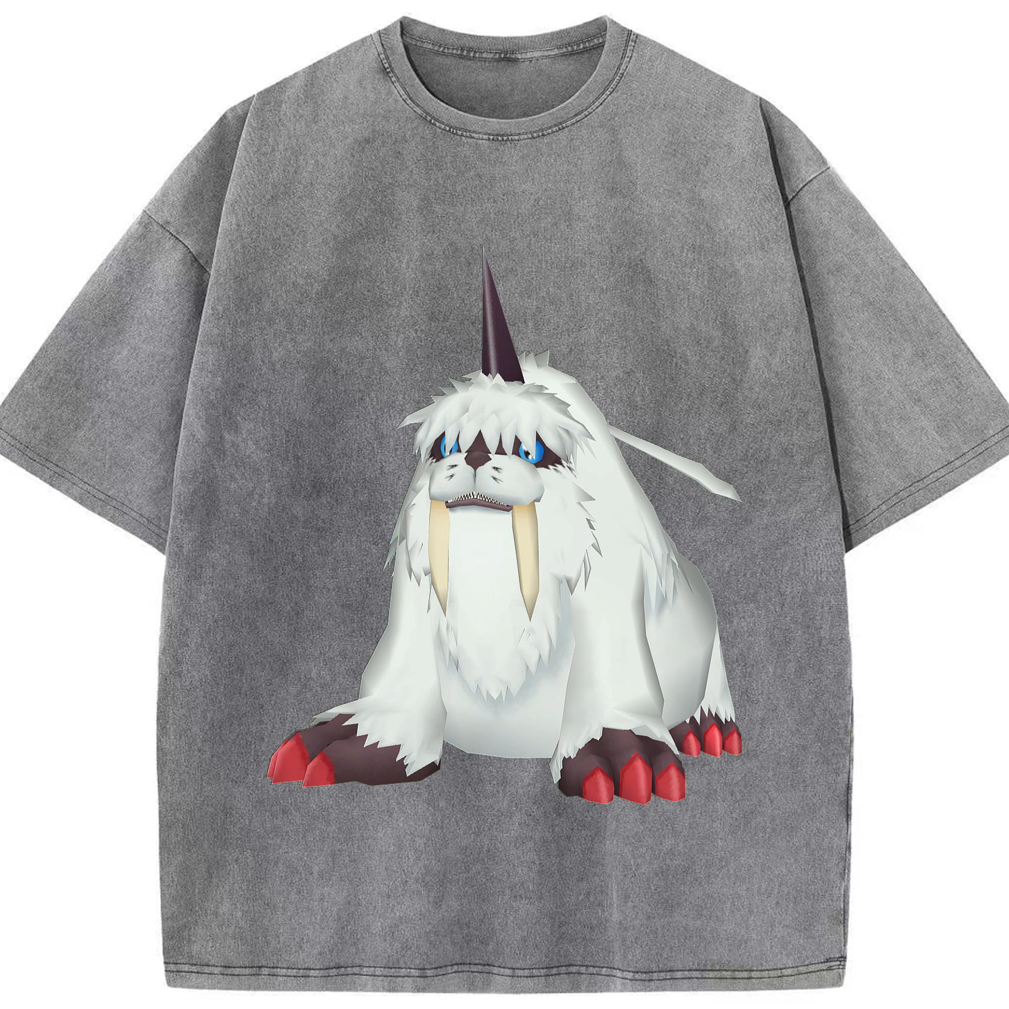 （画像用） Digimon デジタルモンスター/デジモン 綿100% ヴィンテージ風 半袖Tシャツ（フロントプリント）