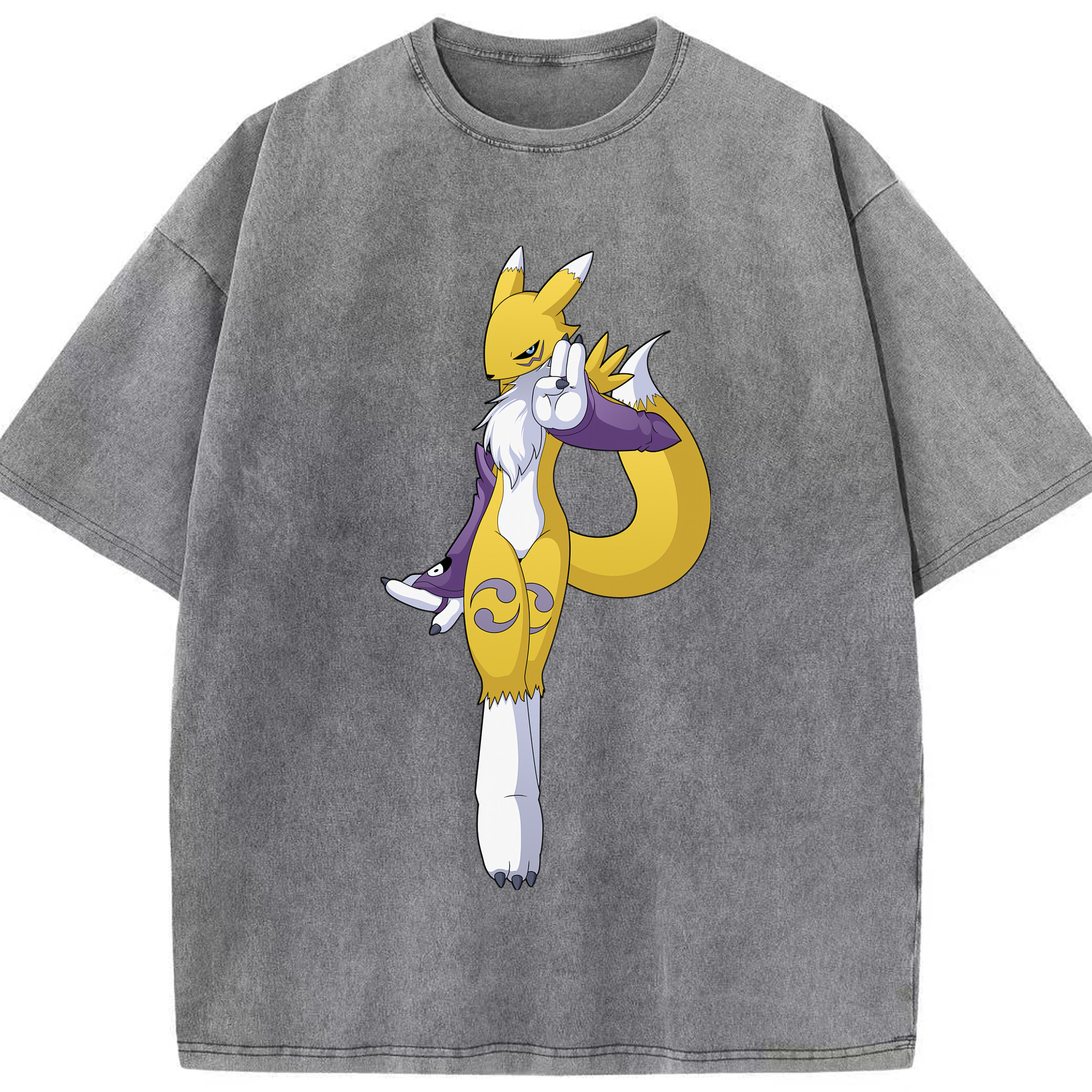 （画像用） Digimon デジタルモンスター/デジモン 綿100% ヴィンテージ風 半袖Tシャツ（フロントプリント）
