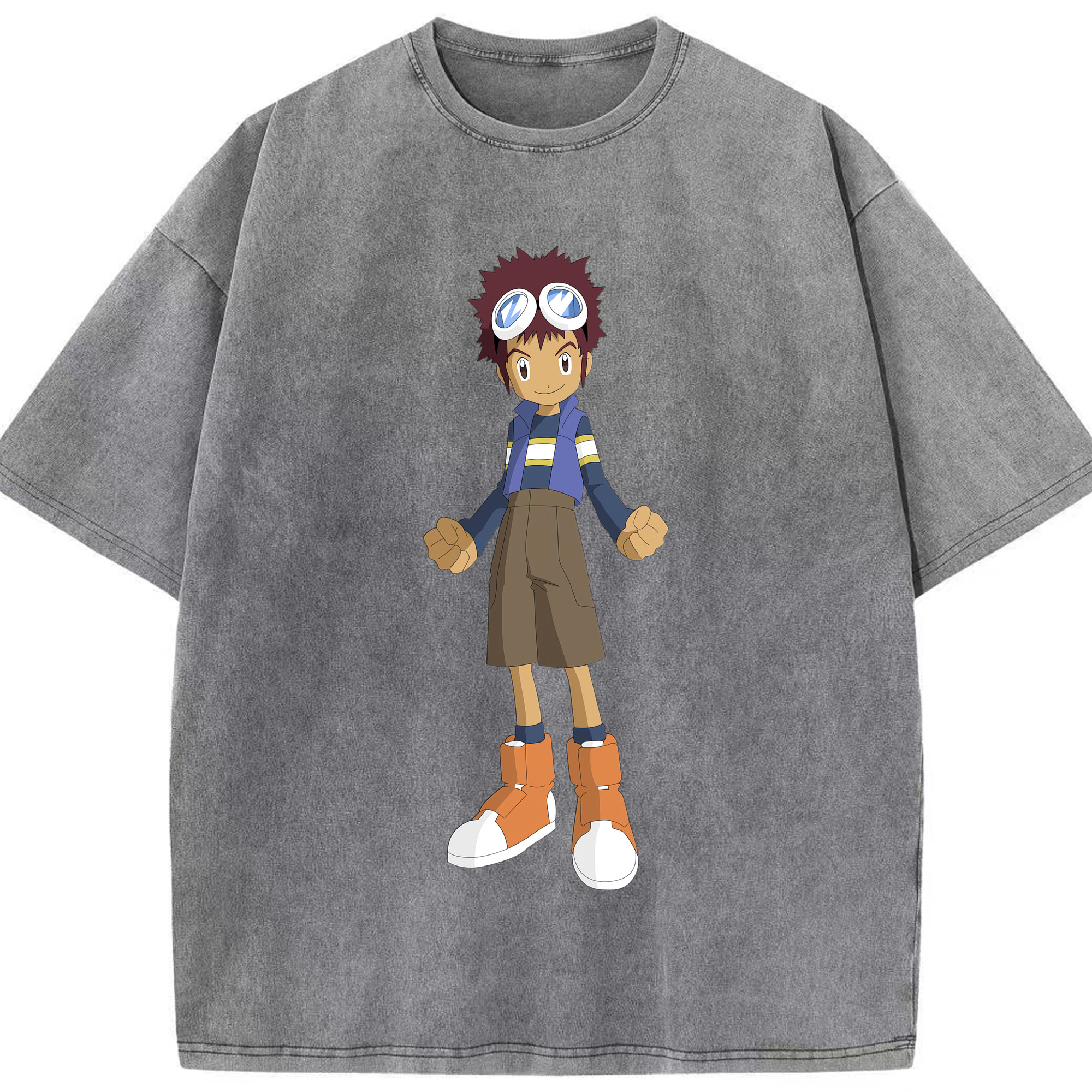 （画像用） Digimon デジタルモンスター/デジモン 綿100% ヴィンテージ風 半袖Tシャツ（フロントプリント）