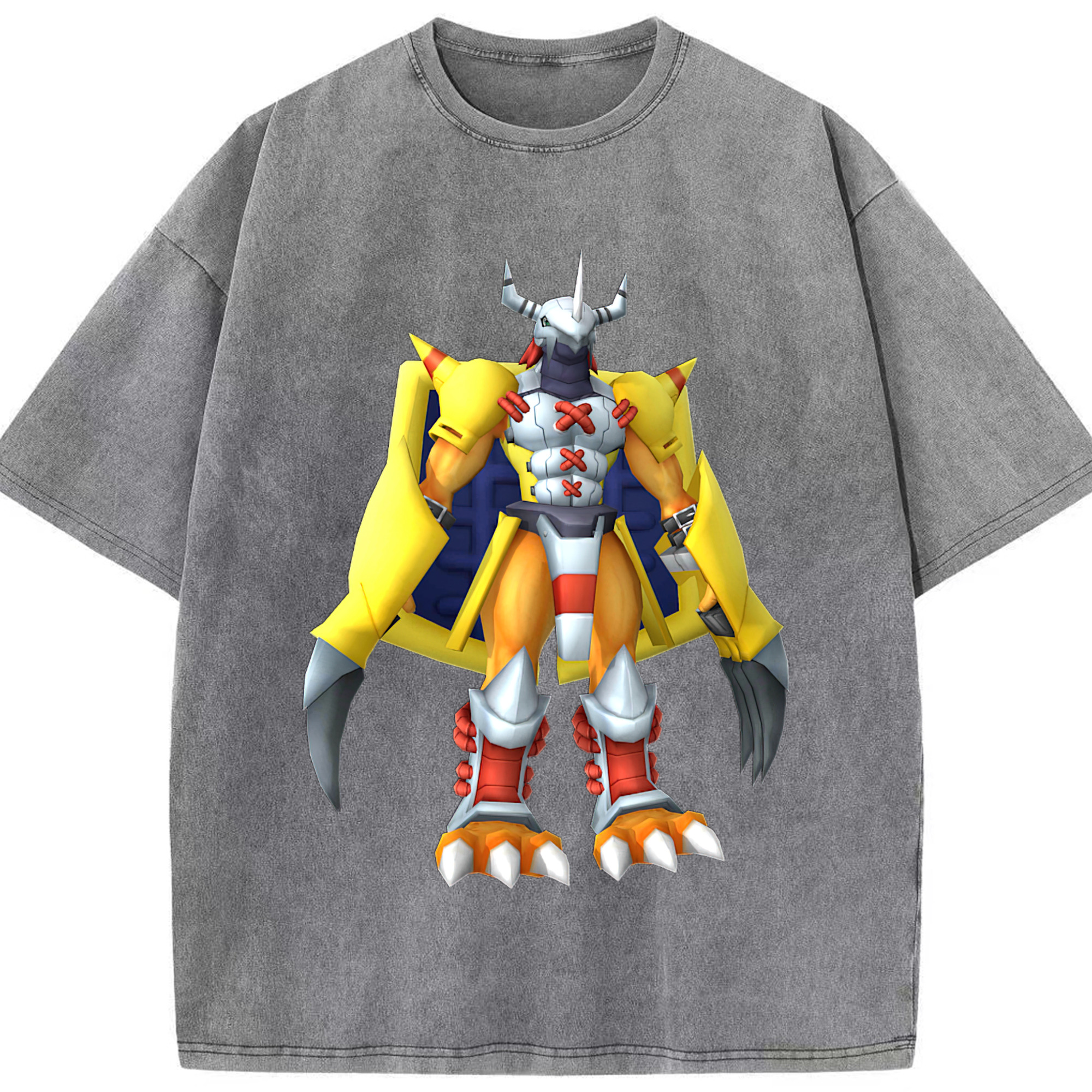 （画像用） Digimon デジタルモンスター/デジモン 綿100% ヴィンテージ風 半袖Tシャツ（フロントプリント）