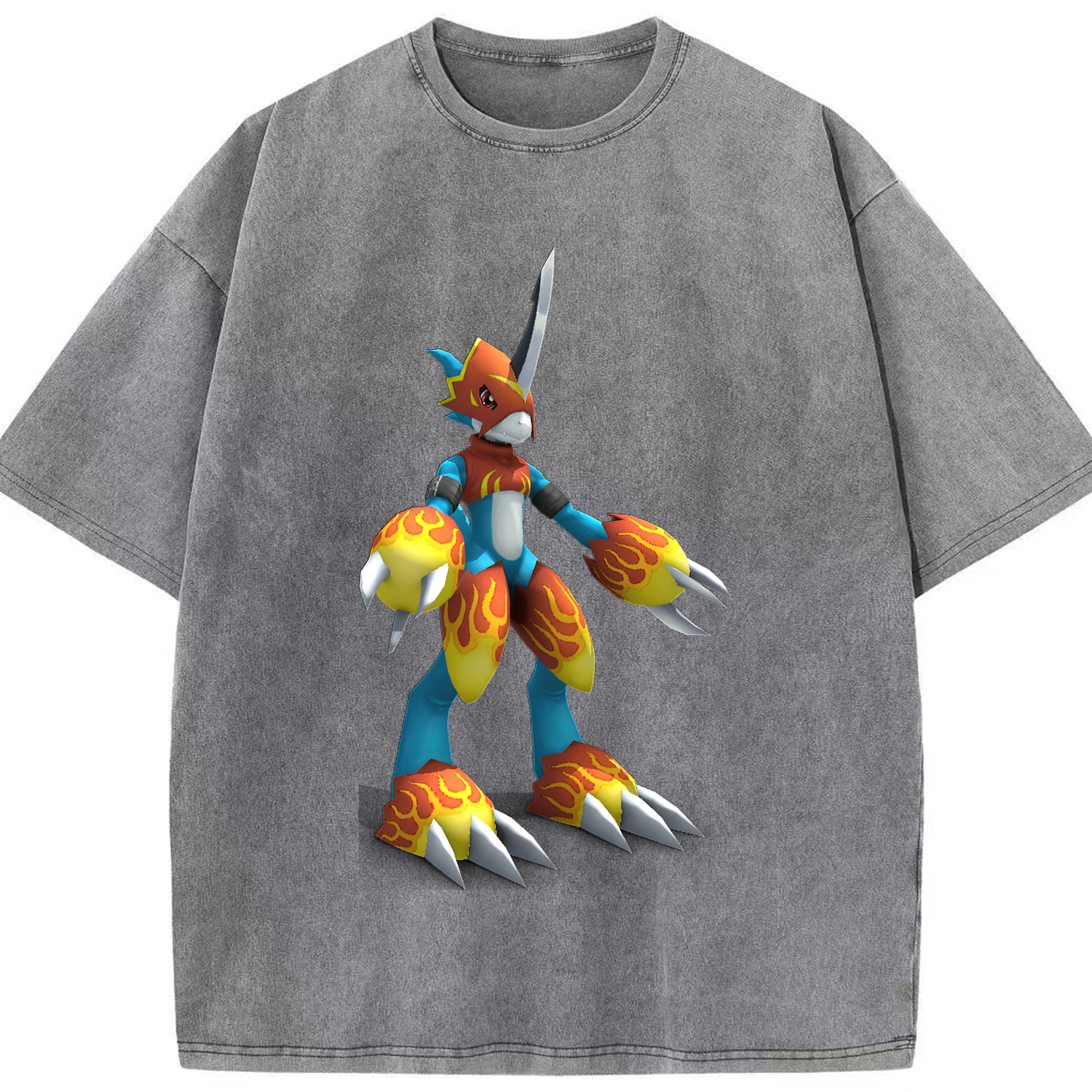 （画像用） Digimon デジタルモンスター/デジモン 綿100% ヴィンテージ風 半袖Tシャツ（フロントプリント）