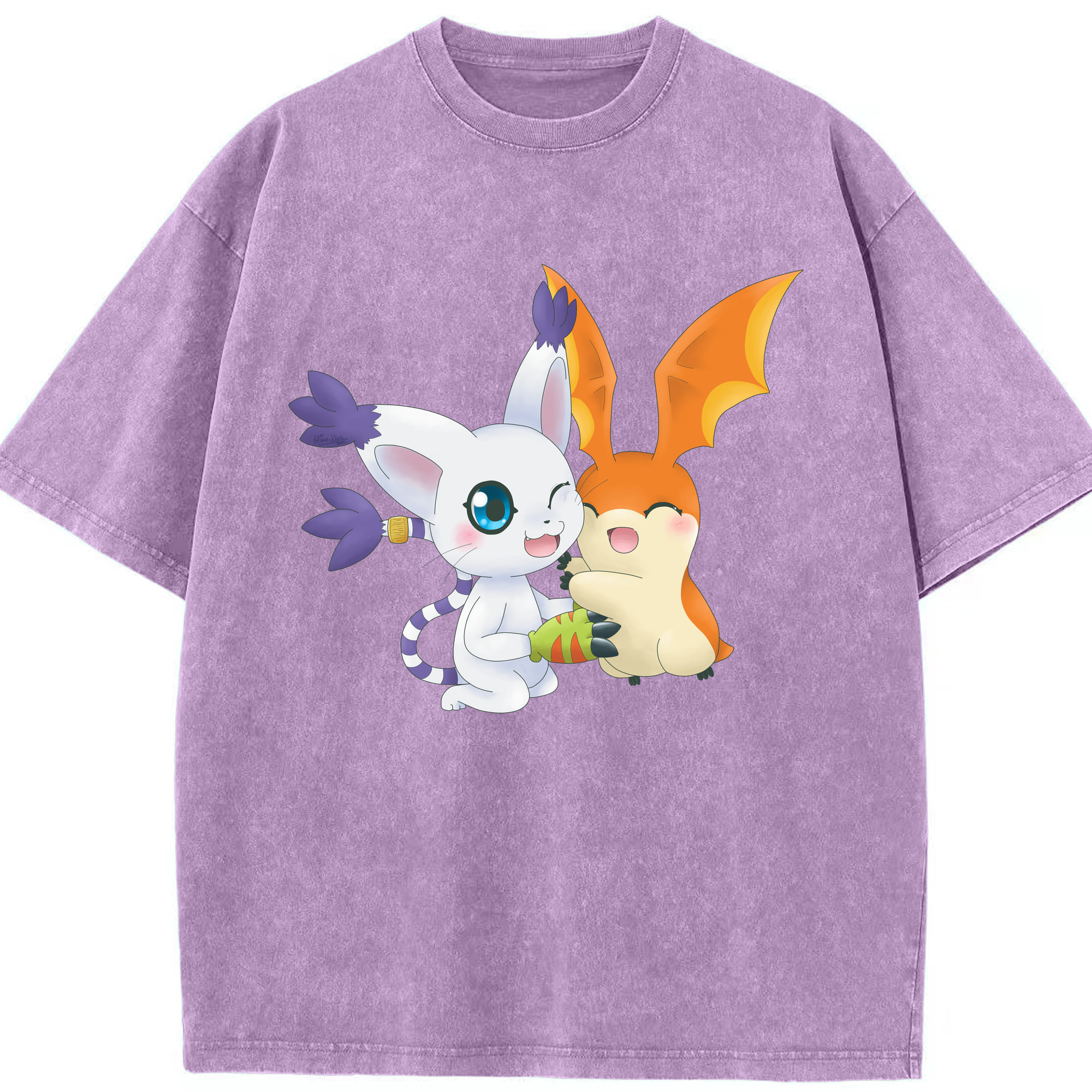 （画像用） Digimon デジタルモンスター/デジモン 綿100% ヴィンテージ風 半袖Tシャツ（フロントプリント）