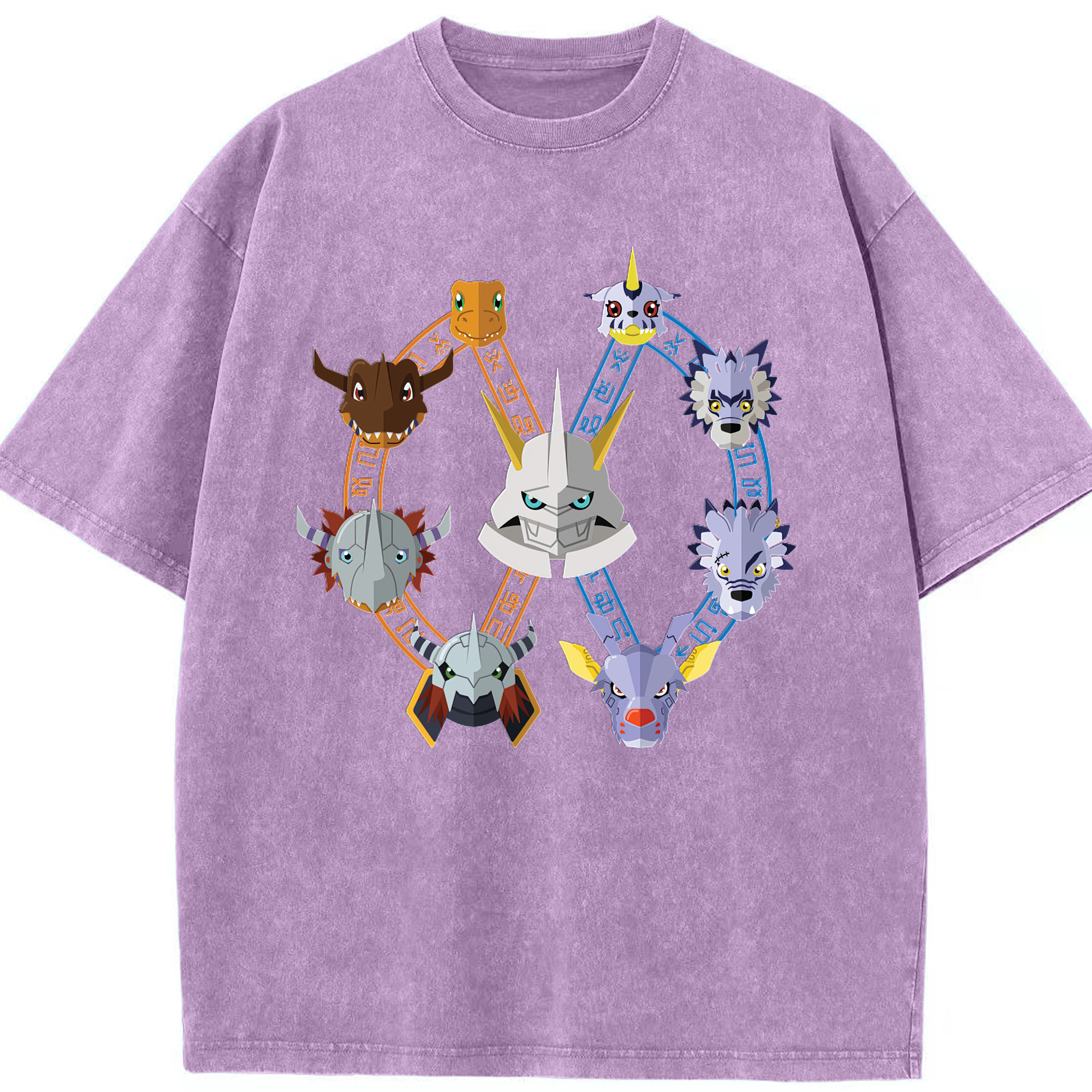 （画像用） Digimon デジタルモンスター/デジモン 綿100% ヴィンテージ風 半袖Tシャツ（フロントプリント）