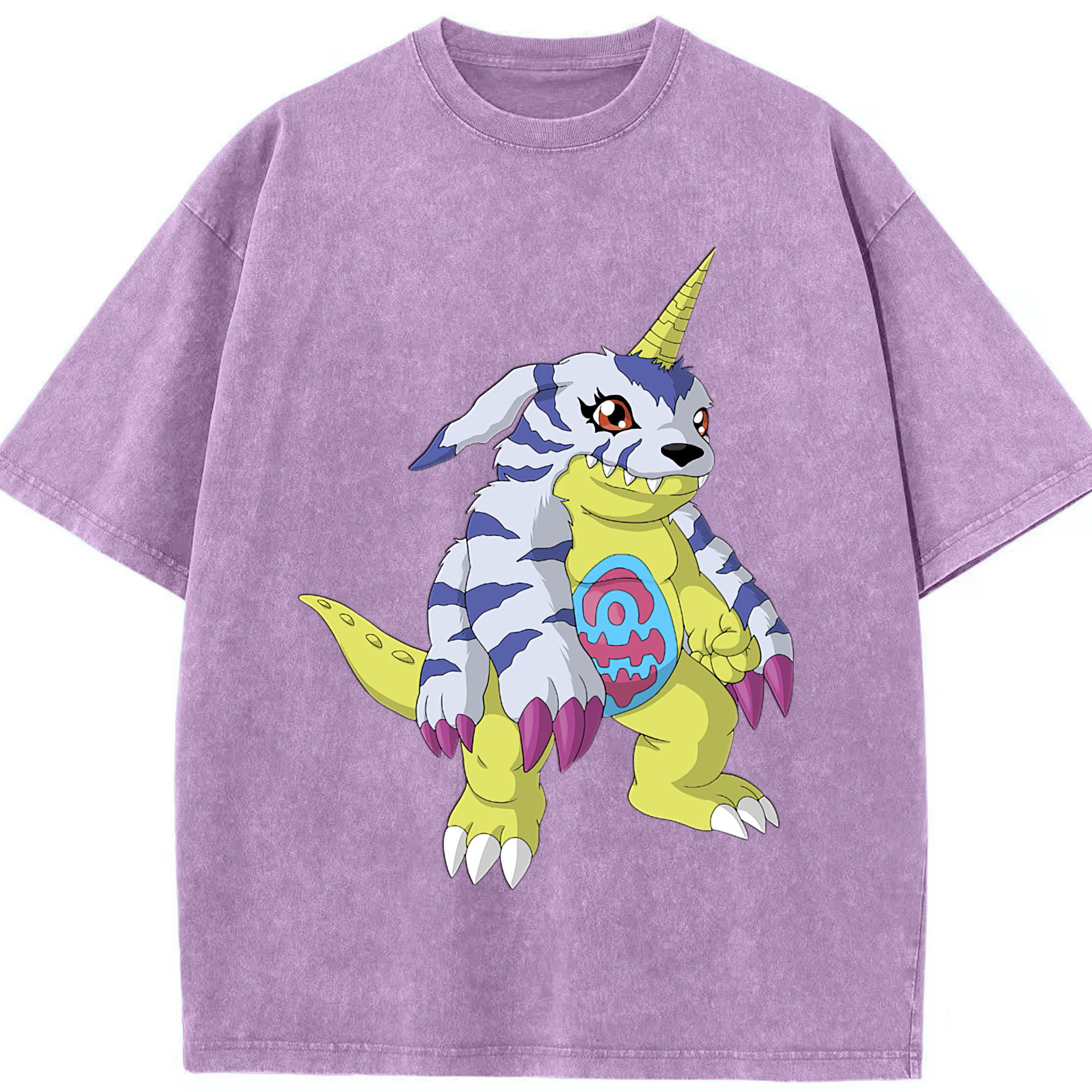 （画像用） Digimon デジタルモンスター/デジモン 綿100% ヴィンテージ風 半袖Tシャツ（フロントプリント）