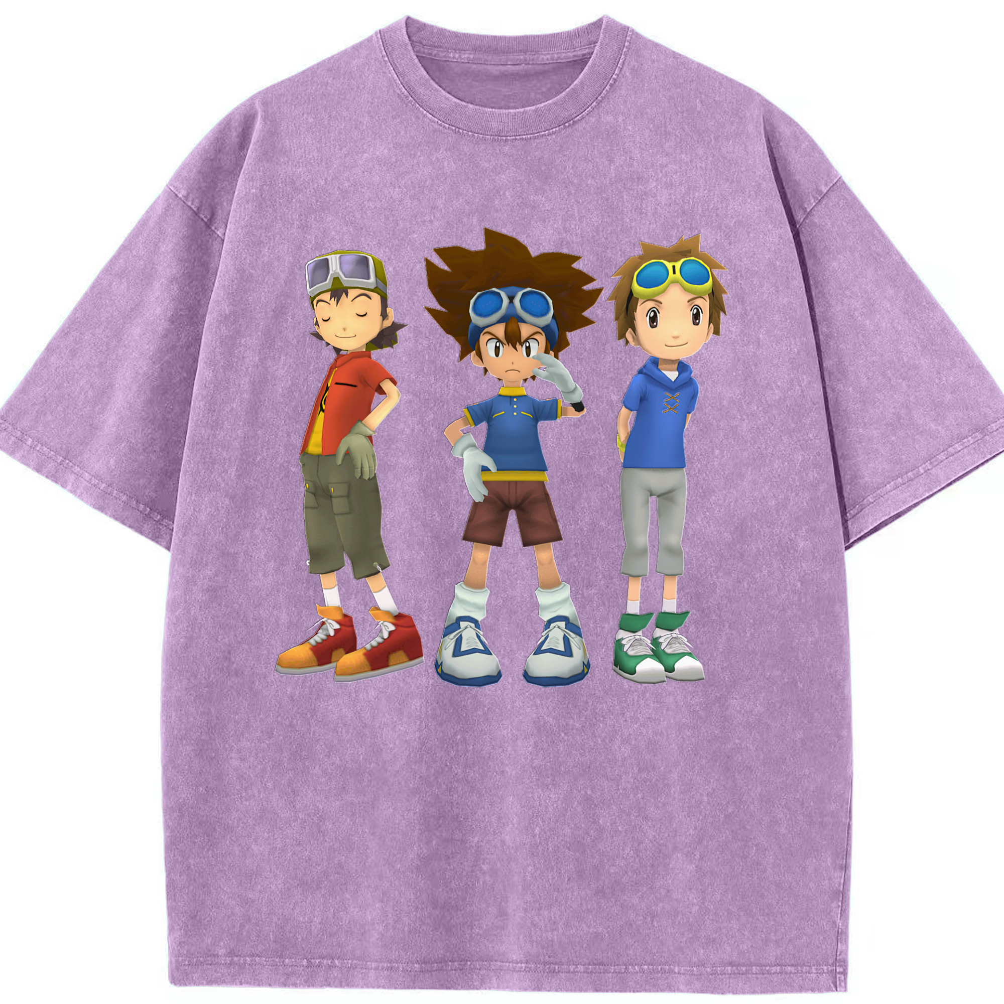 （画像用） Digimon デジタルモンスター/デジモン 綿100% ヴィンテージ風 半袖Tシャツ（フロントプリント）