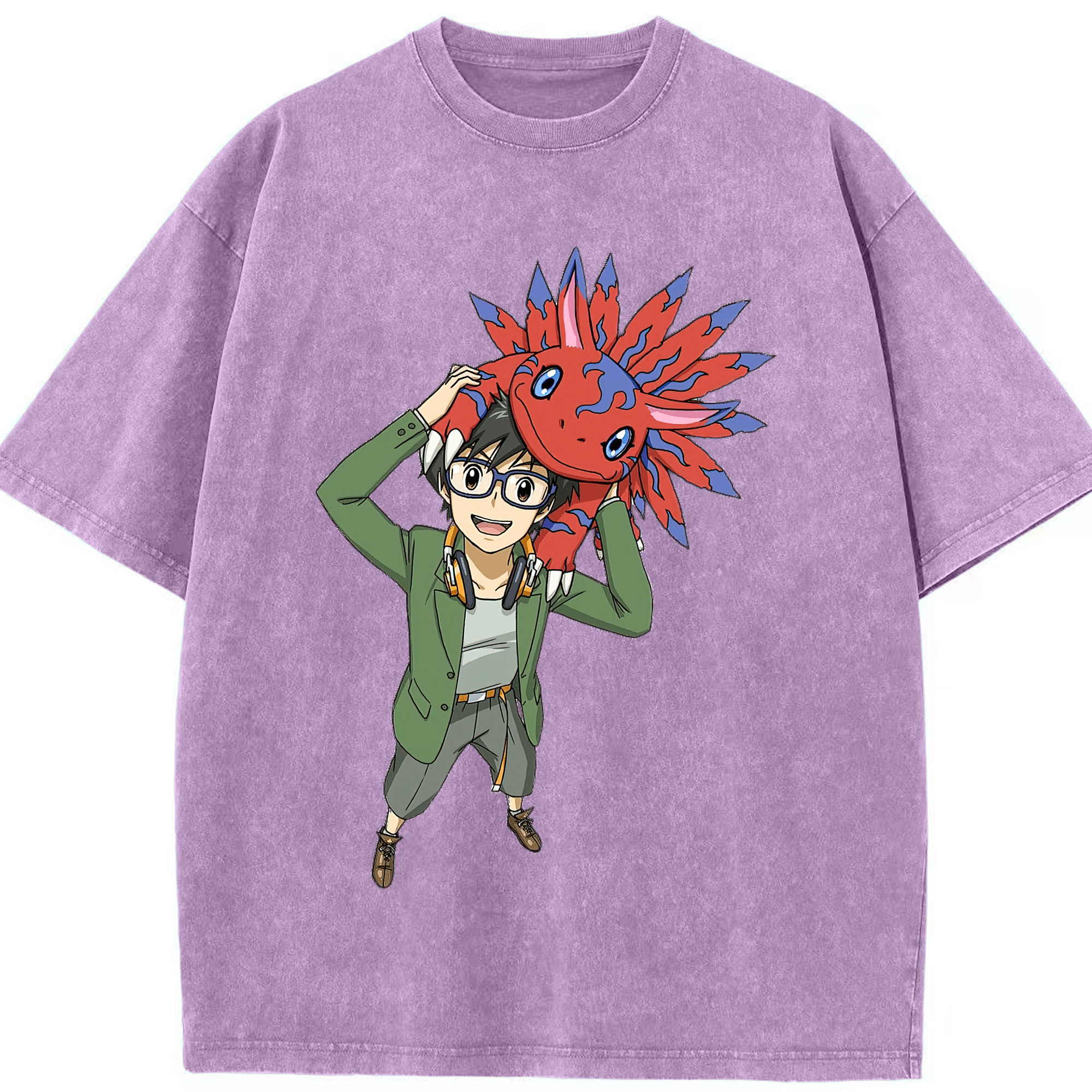 （画像用） Digimon デジタルモンスター/デジモン 綿100% ヴィンテージ風 半袖Tシャツ（フロントプリント）