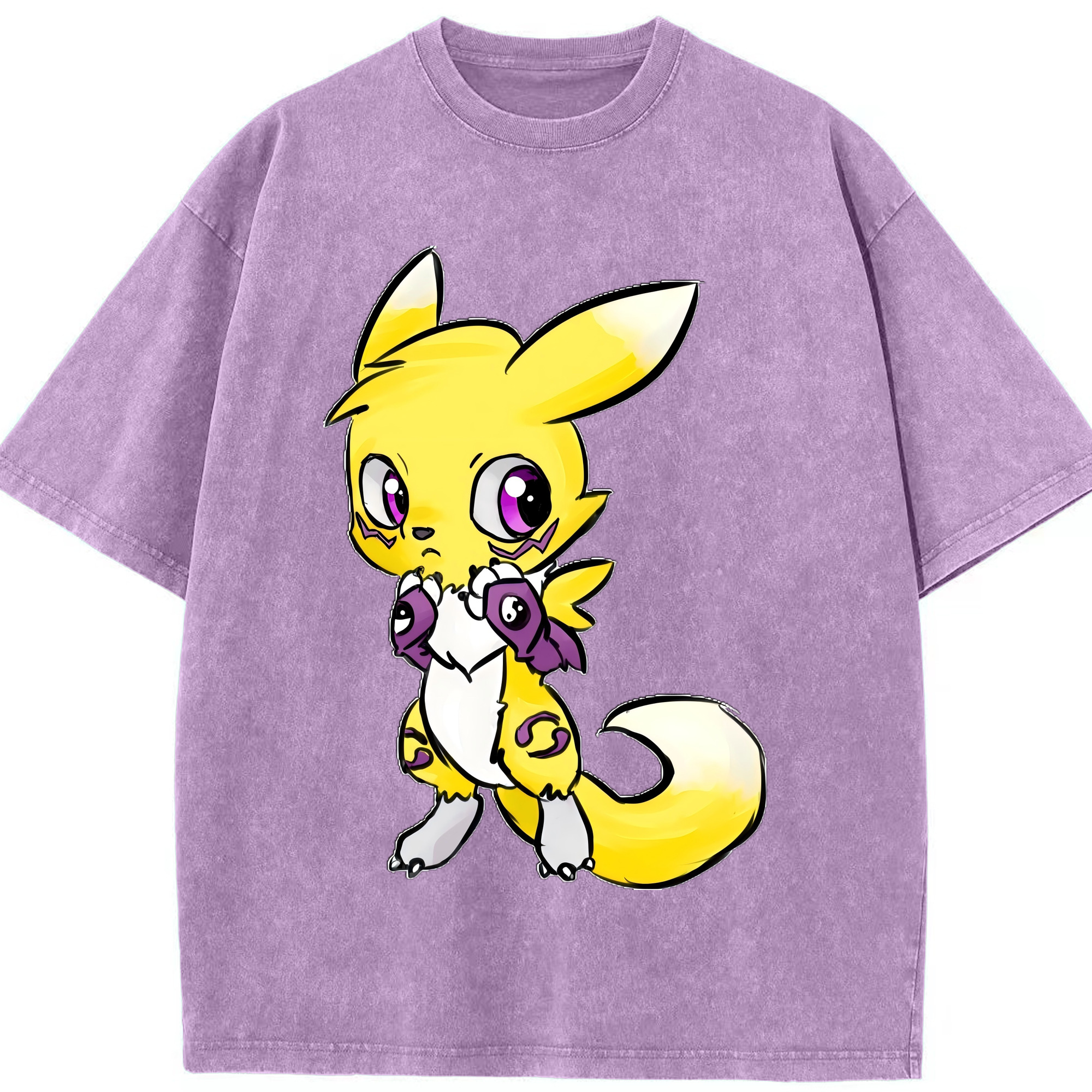 （画像用） Digimon デジタルモンスター/デジモン 綿100% ヴィンテージ風 半袖Tシャツ（フロントプリント）