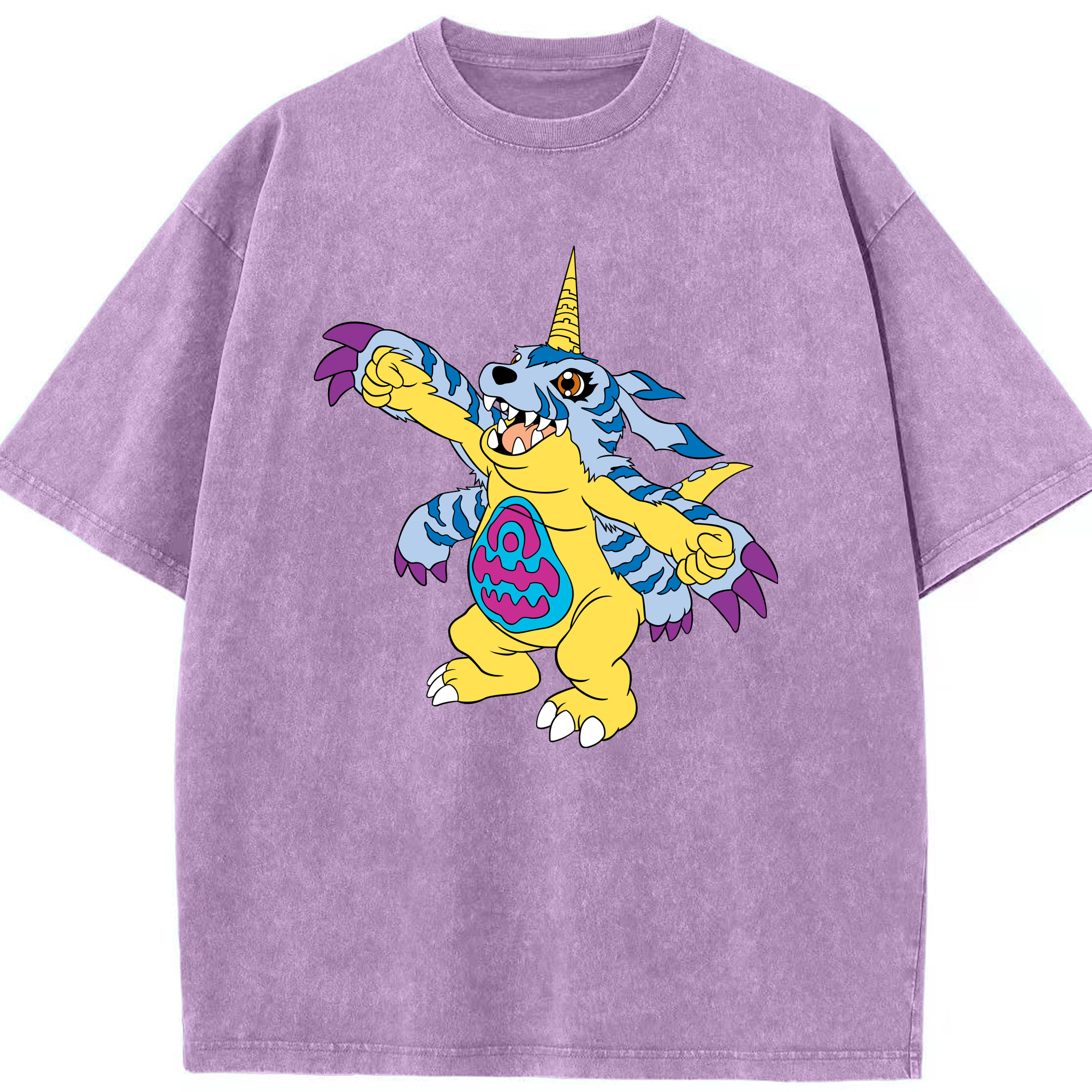（画像用） Digimon デジタルモンスター/デジモン 綿100% ヴィンテージ風 半袖Tシャツ（フロントプリント）