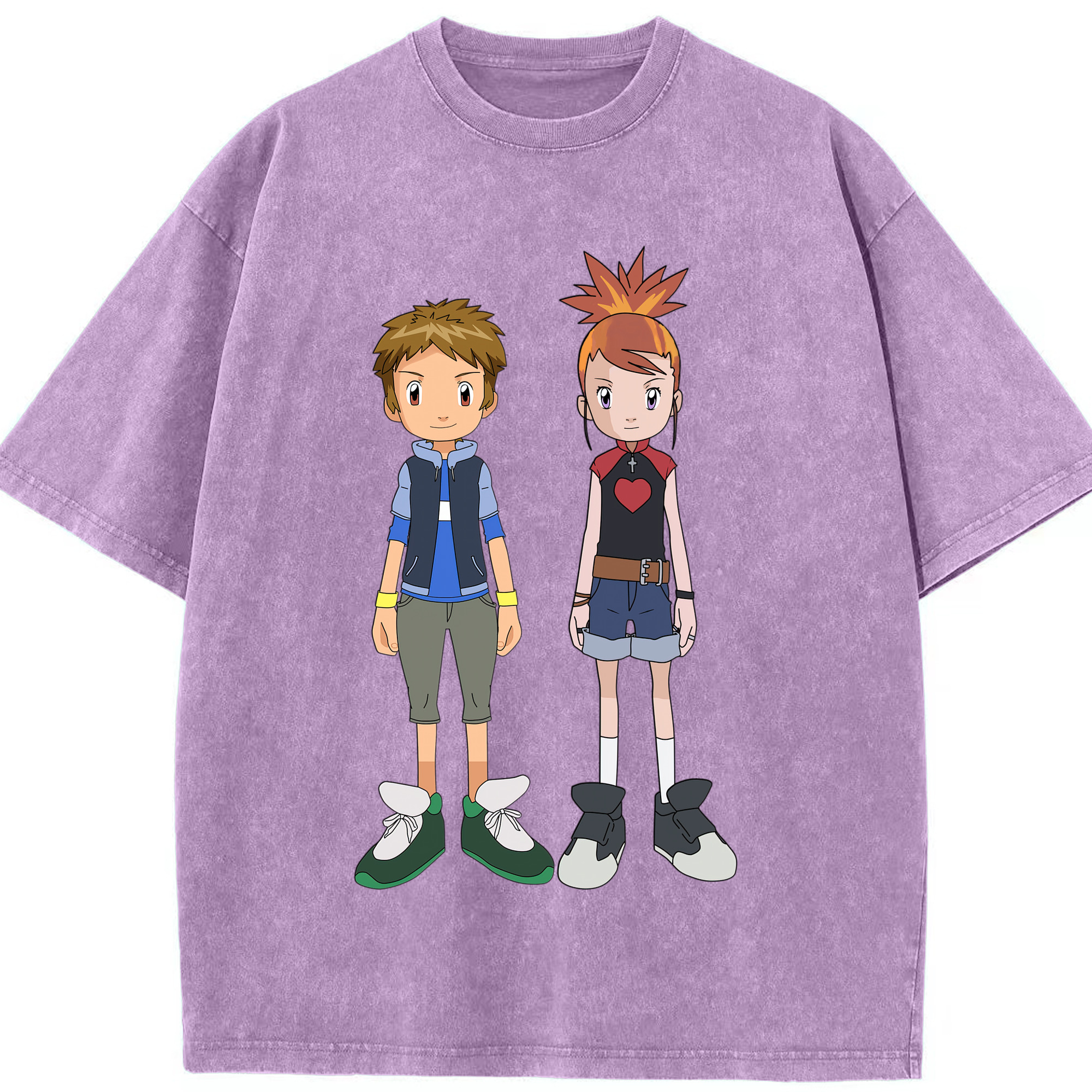 （画像用） Digimon デジタルモンスター/デジモン 綿100% ヴィンテージ風 半袖Tシャツ（フロントプリント）