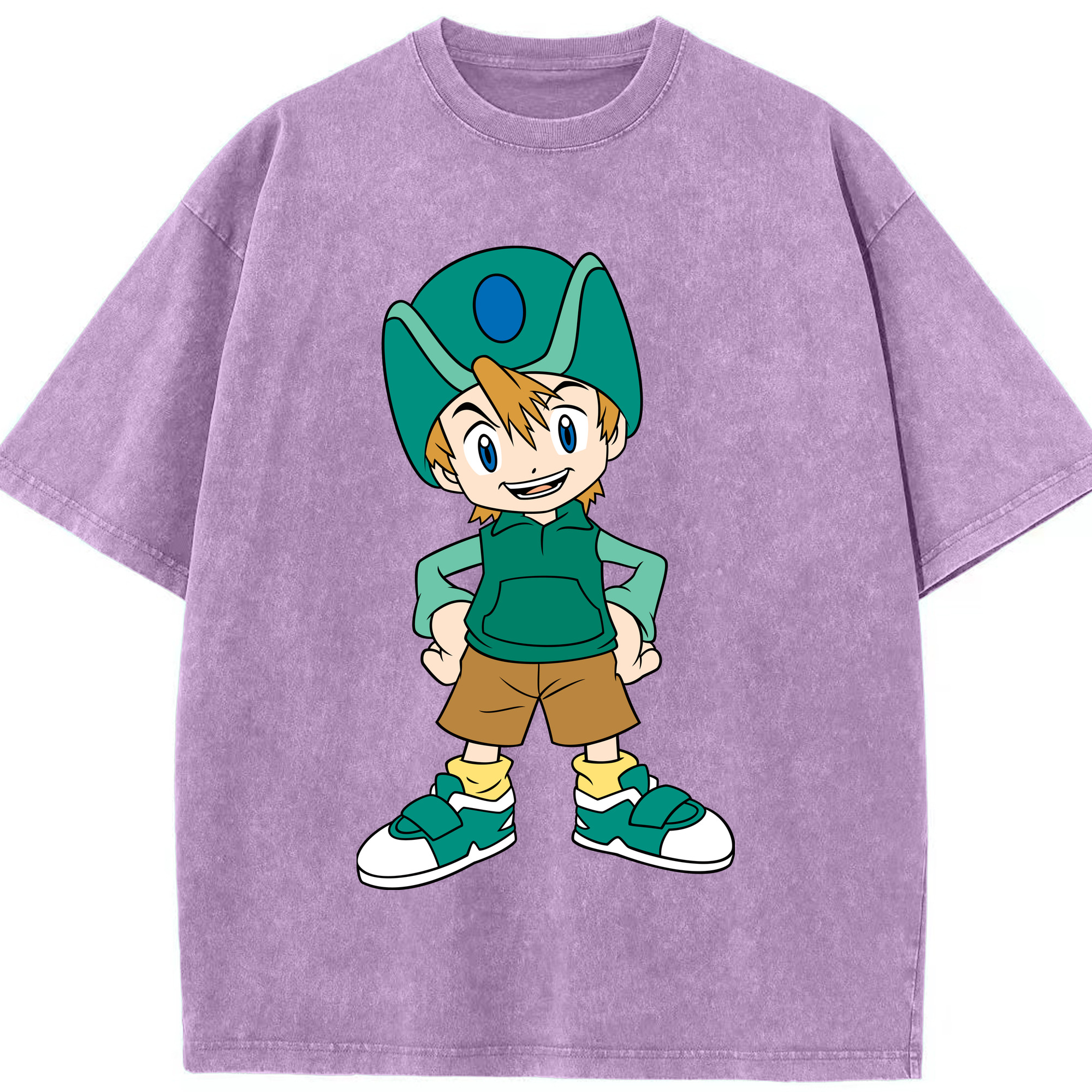 （画像用） Digimon デジタルモンスター/デジモン 綿100% ヴィンテージ風 半袖Tシャツ（フロントプリント）