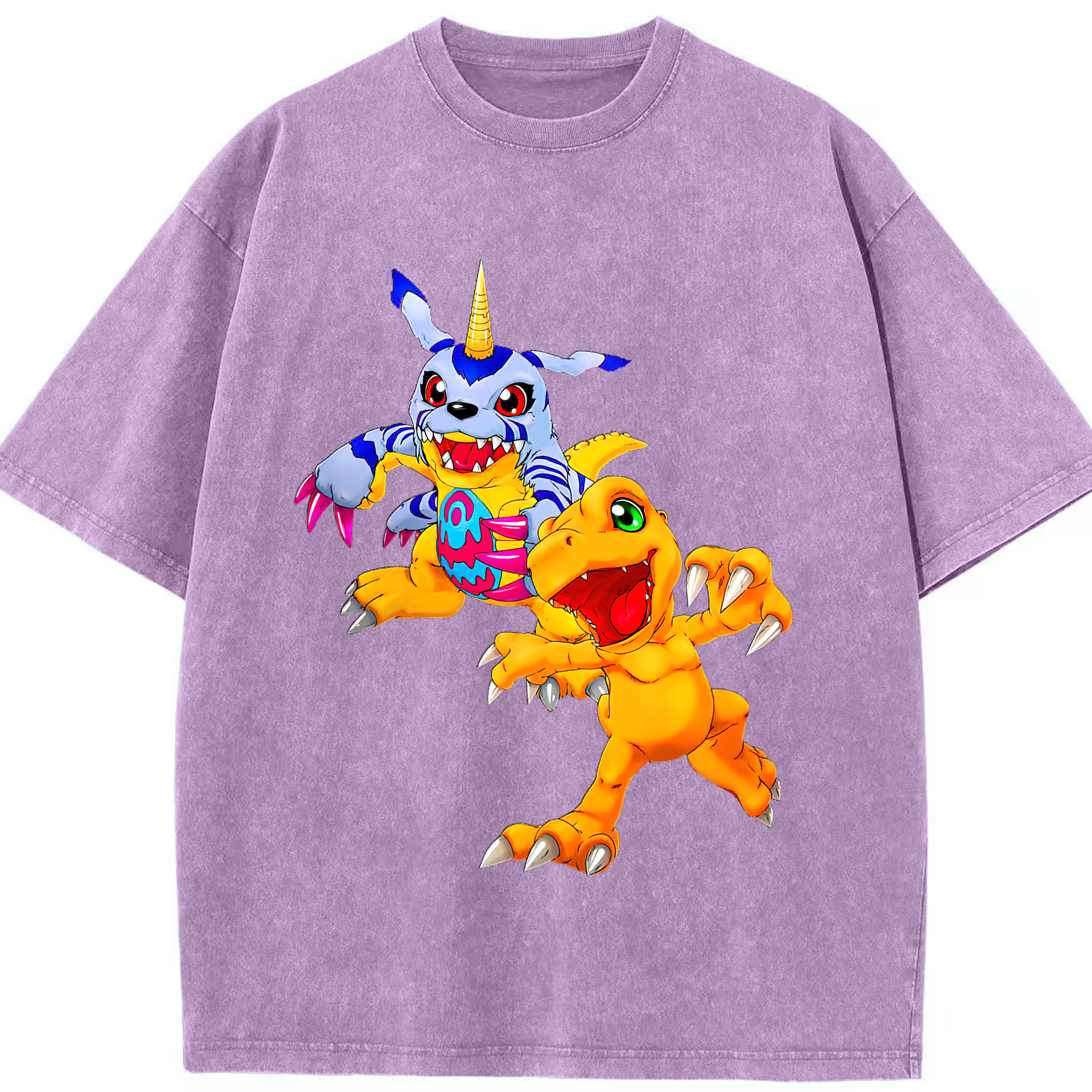 （画像用） Digimon デジタルモンスター/デジモン 綿100% ヴィンテージ風 半袖Tシャツ（フロントプリント）