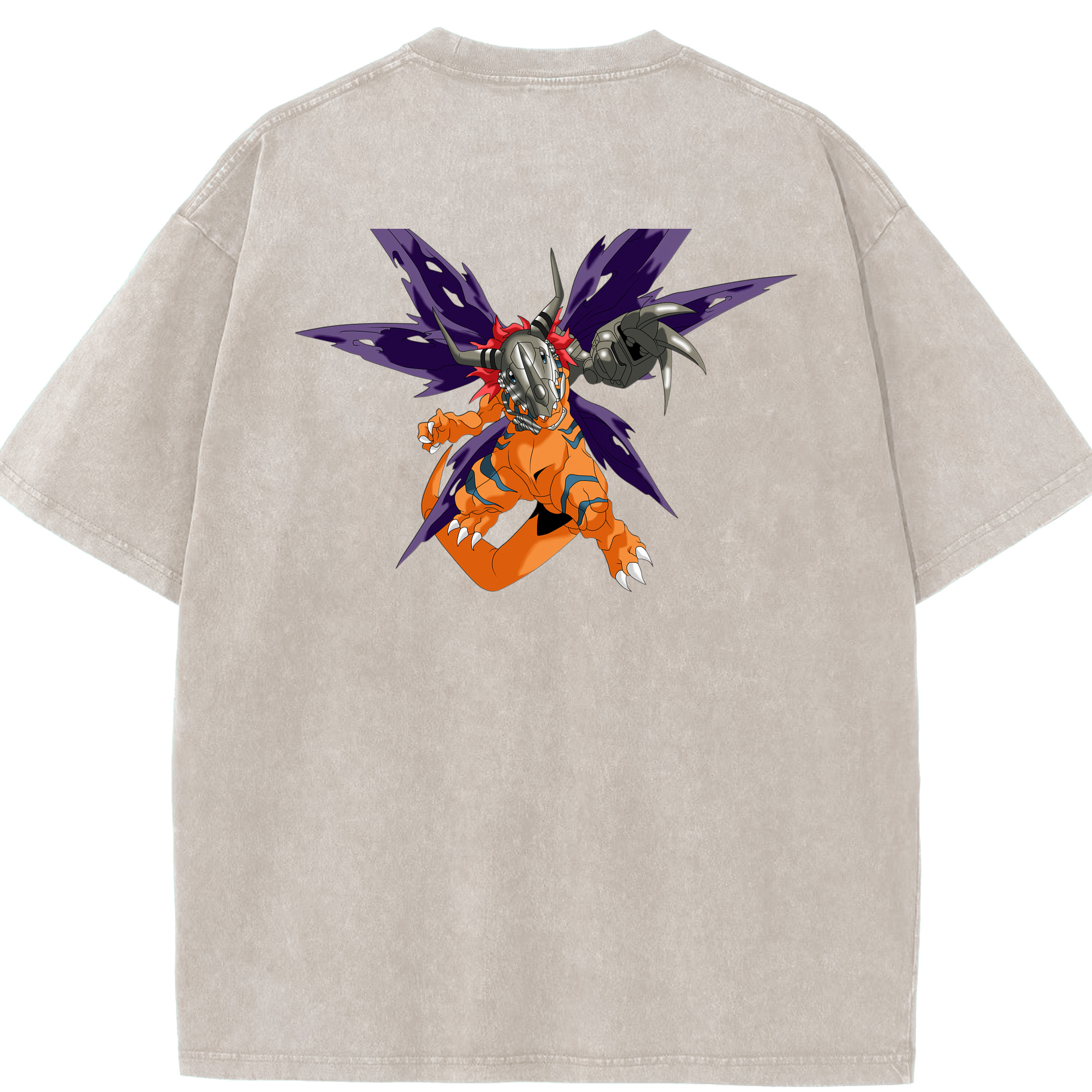 （画像用） Digimon デジタルモンスター/デジモン 綿100% ヴィンテージ風 半袖Tシャツ（背面プリント）