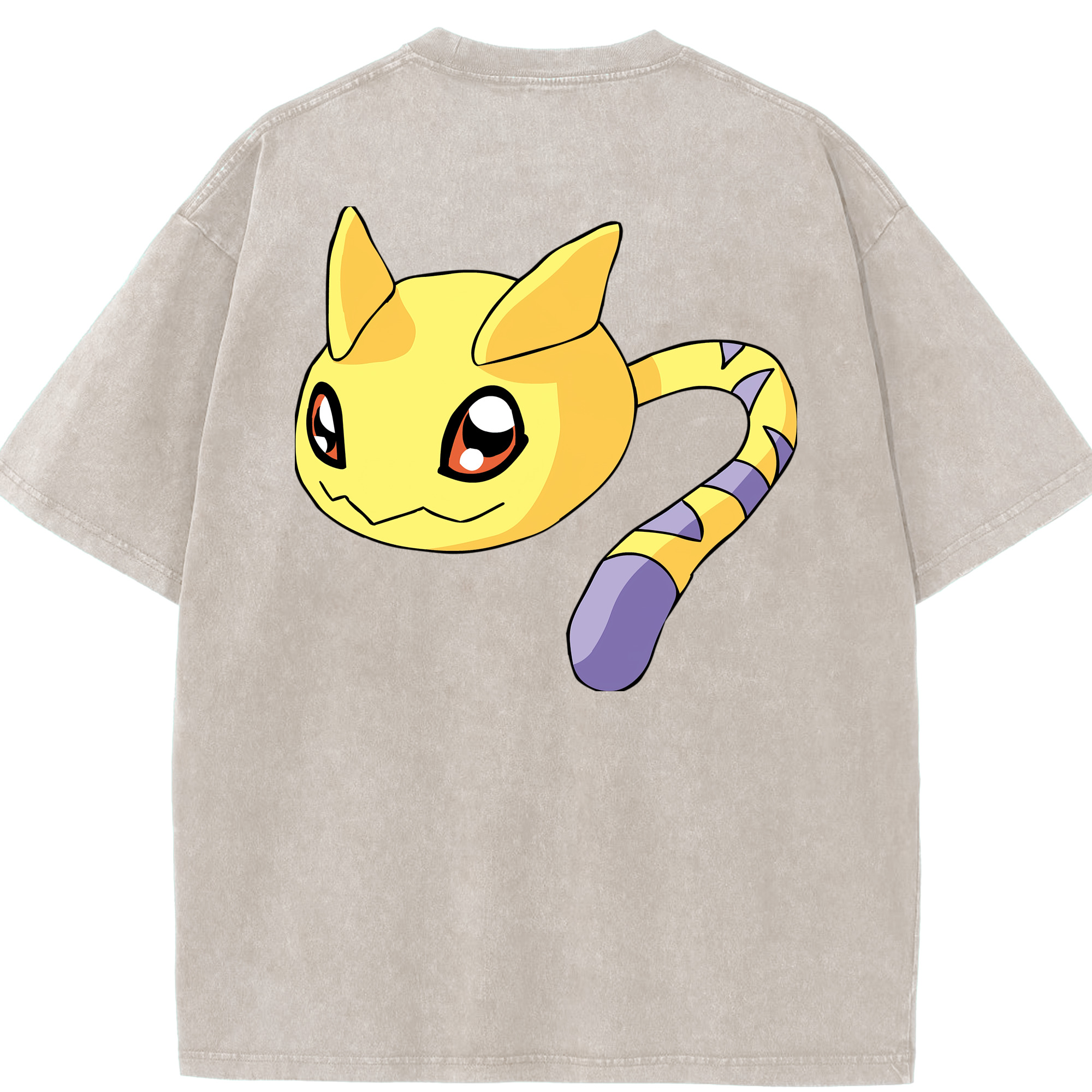 （画像用） Digimon デジタルモンスター/デジモン 綿100% ヴィンテージ風 半袖Tシャツ（背面プリント）