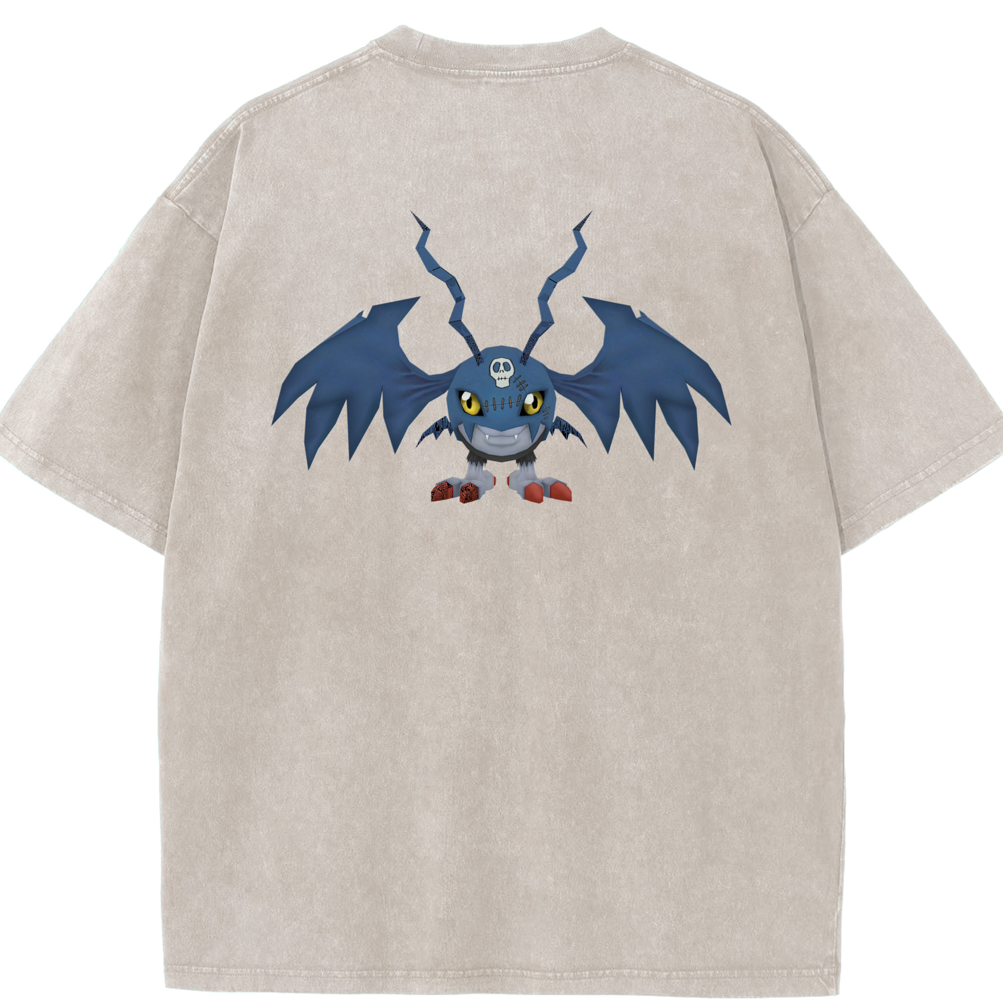 （画像用） Digimon デジタルモンスター/デジモン 綿100% ヴィンテージ風 半袖Tシャツ（背面プリント）