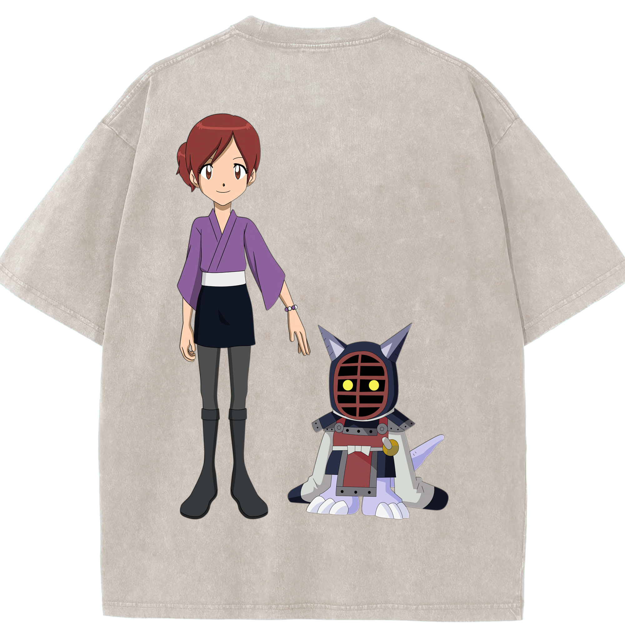 （画像用） Digimon デジタルモンスター/デジモン 綿100% ヴィンテージ風 半袖Tシャツ（背面プリント）