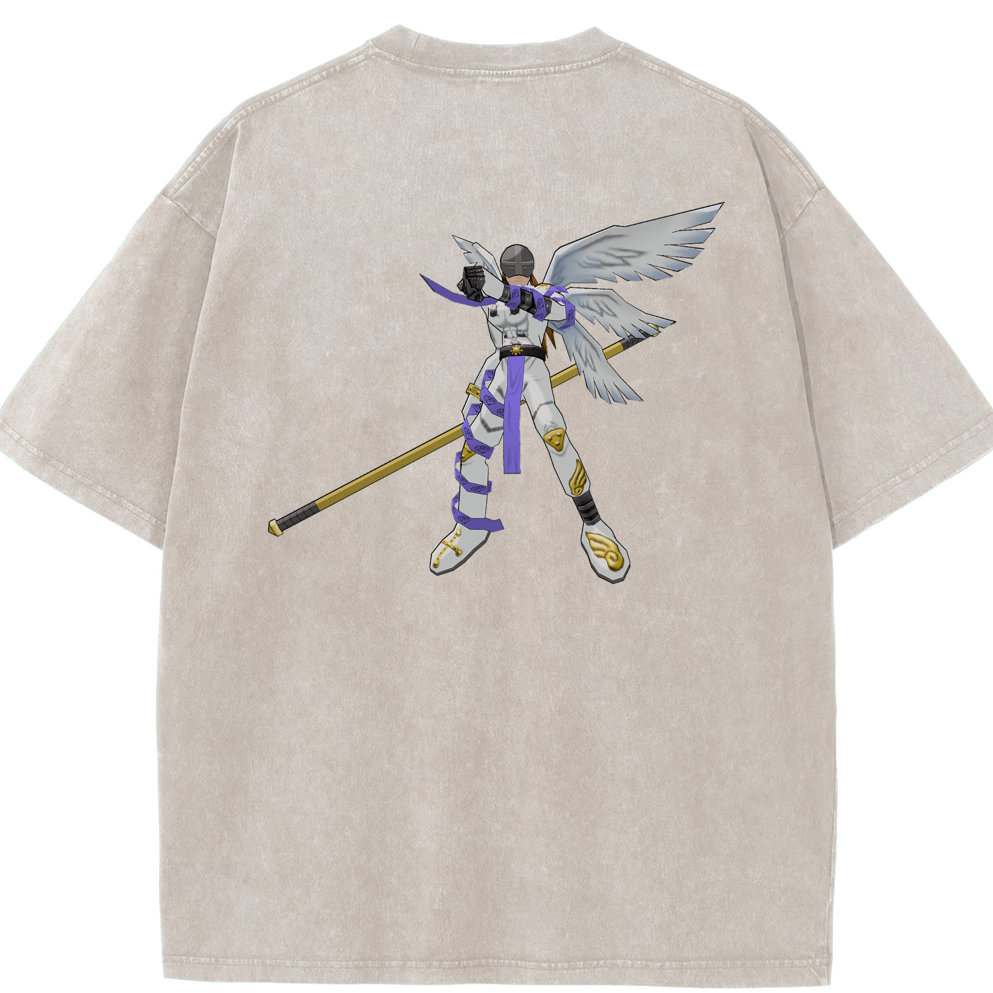 （画像用） Digimon デジタルモンスター/デジモン 綿100% ヴィンテージ風 半袖Tシャツ（背面プリント）