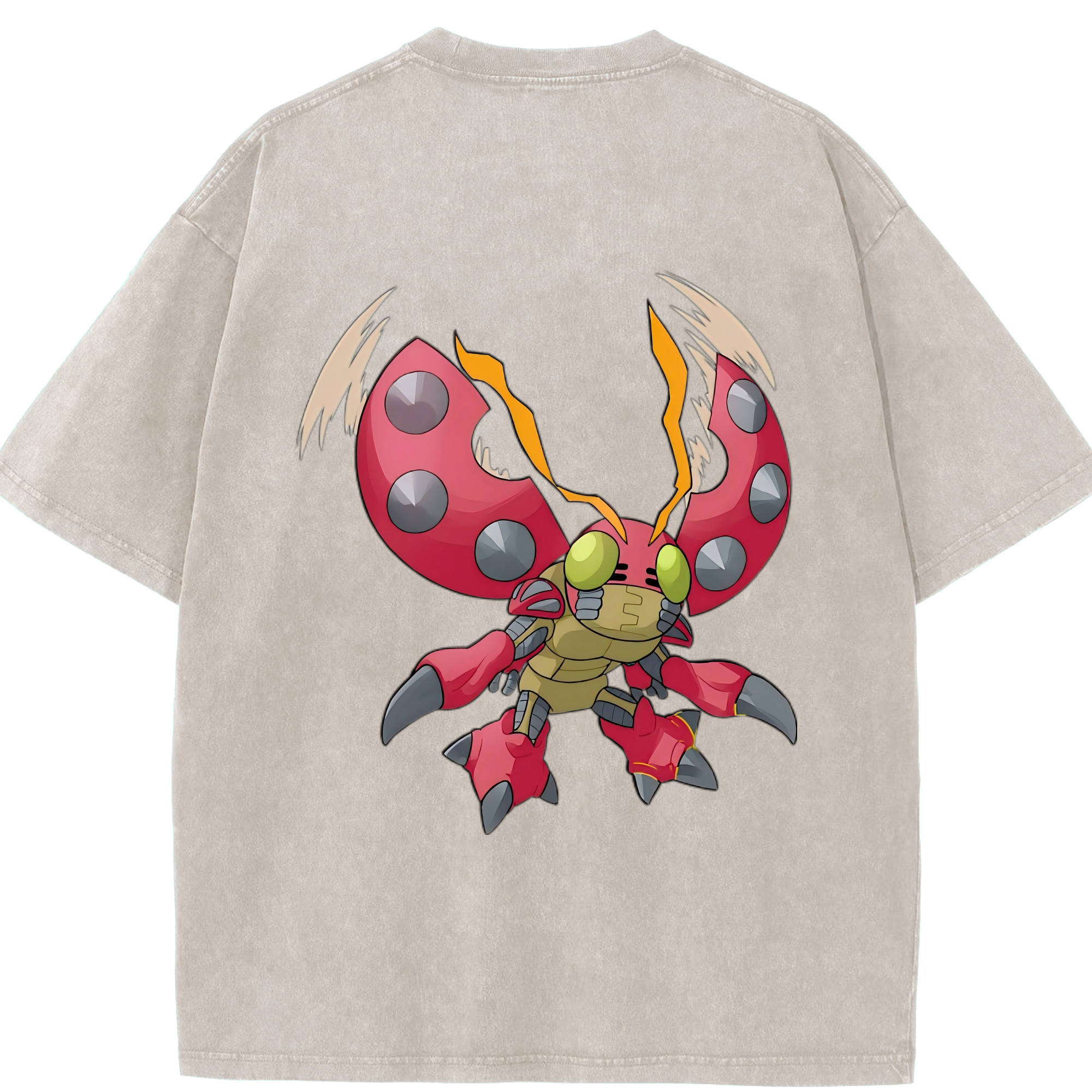 （画像用） Digimon デジタルモンスター/デジモン 綿100% ヴィンテージ風 半袖Tシャツ（背面プリント）