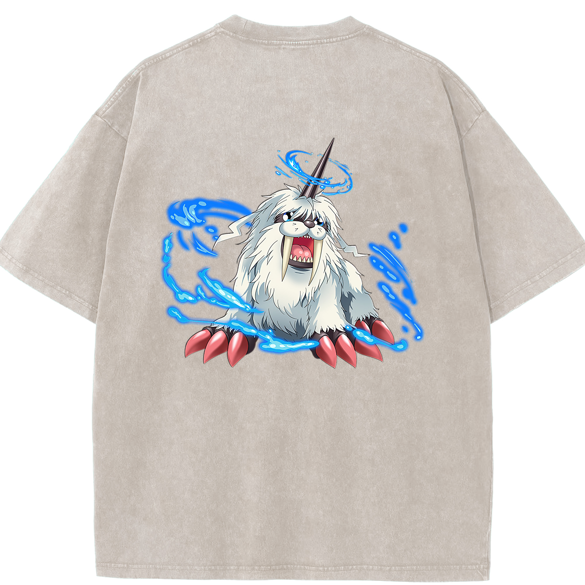 （画像用） Digimon デジタルモンスター/デジモン 綿100% ヴィンテージ風 半袖Tシャツ（背面プリント）