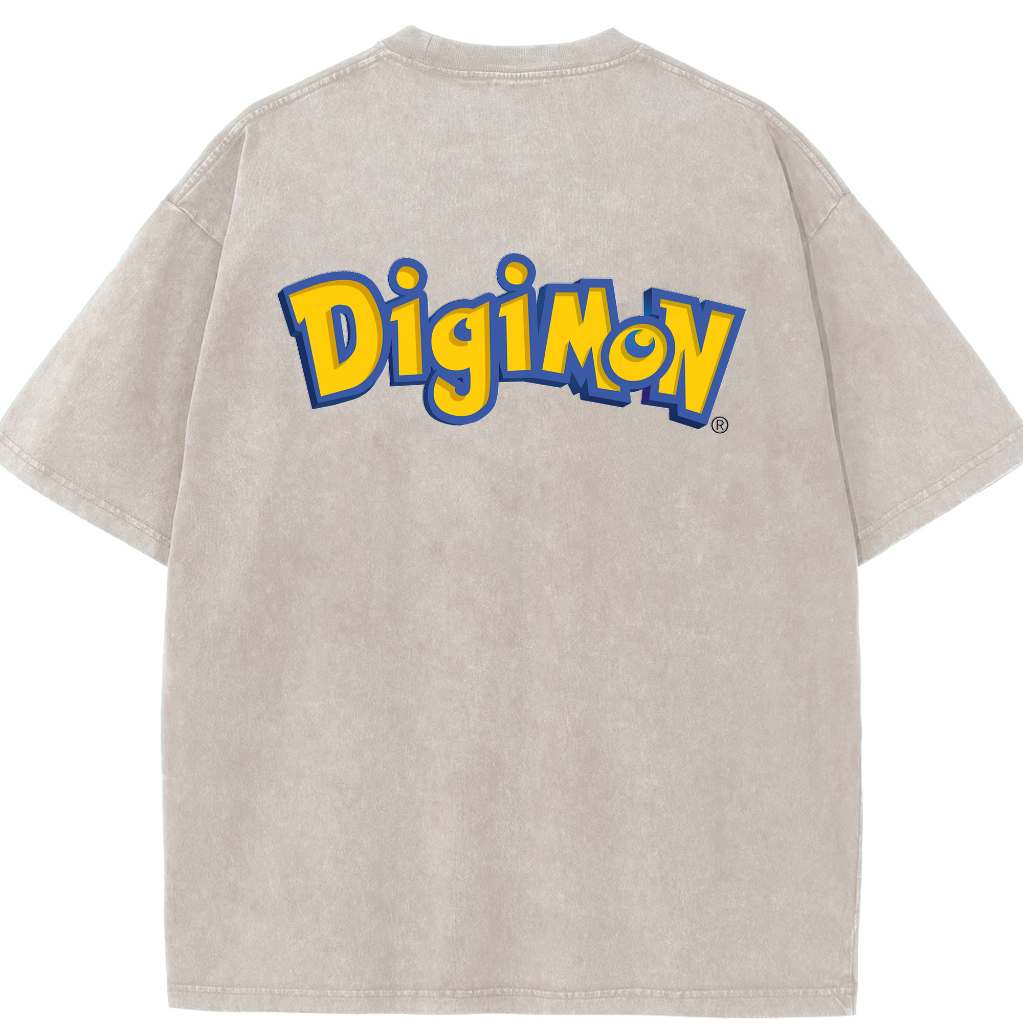 （画像用） Digimon デジタルモンスター/デジモン 綿100% ヴィンテージ風 半袖Tシャツ（背面プリント）