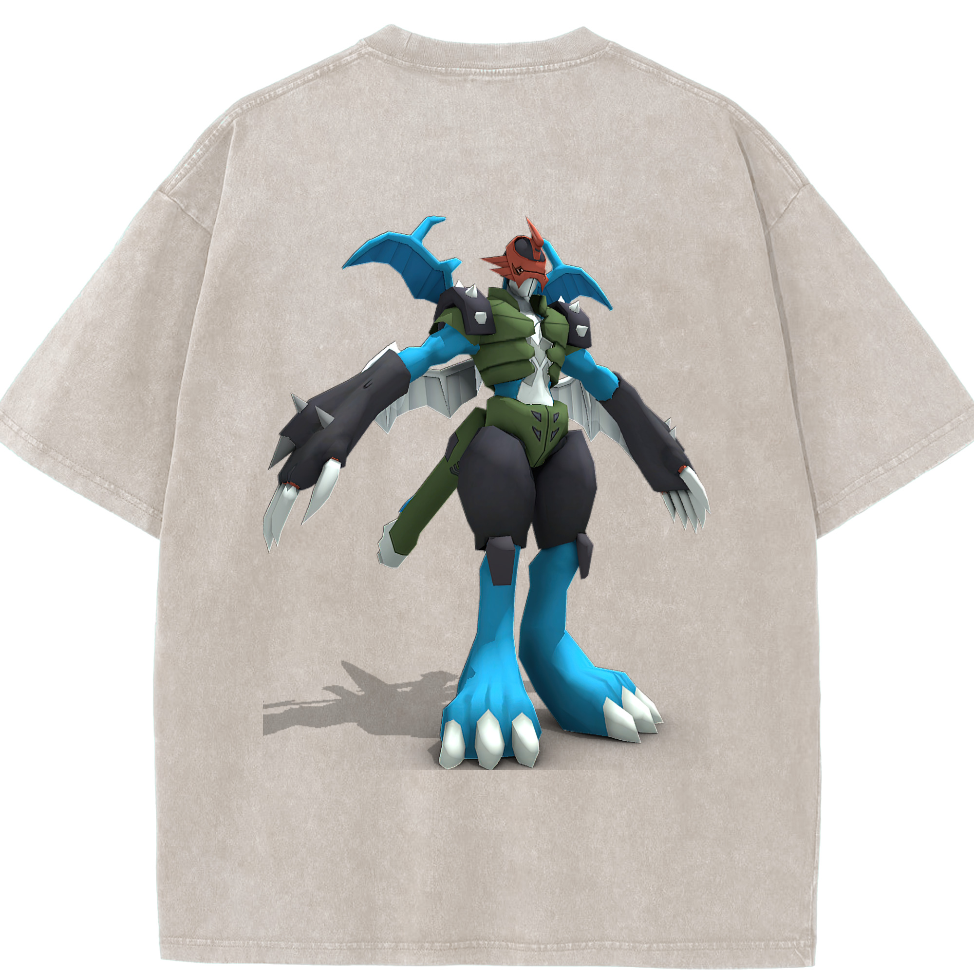 （画像用） Digimon デジタルモンスター/デジモン 綿100% ヴィンテージ風 半袖Tシャツ（背面プリント）