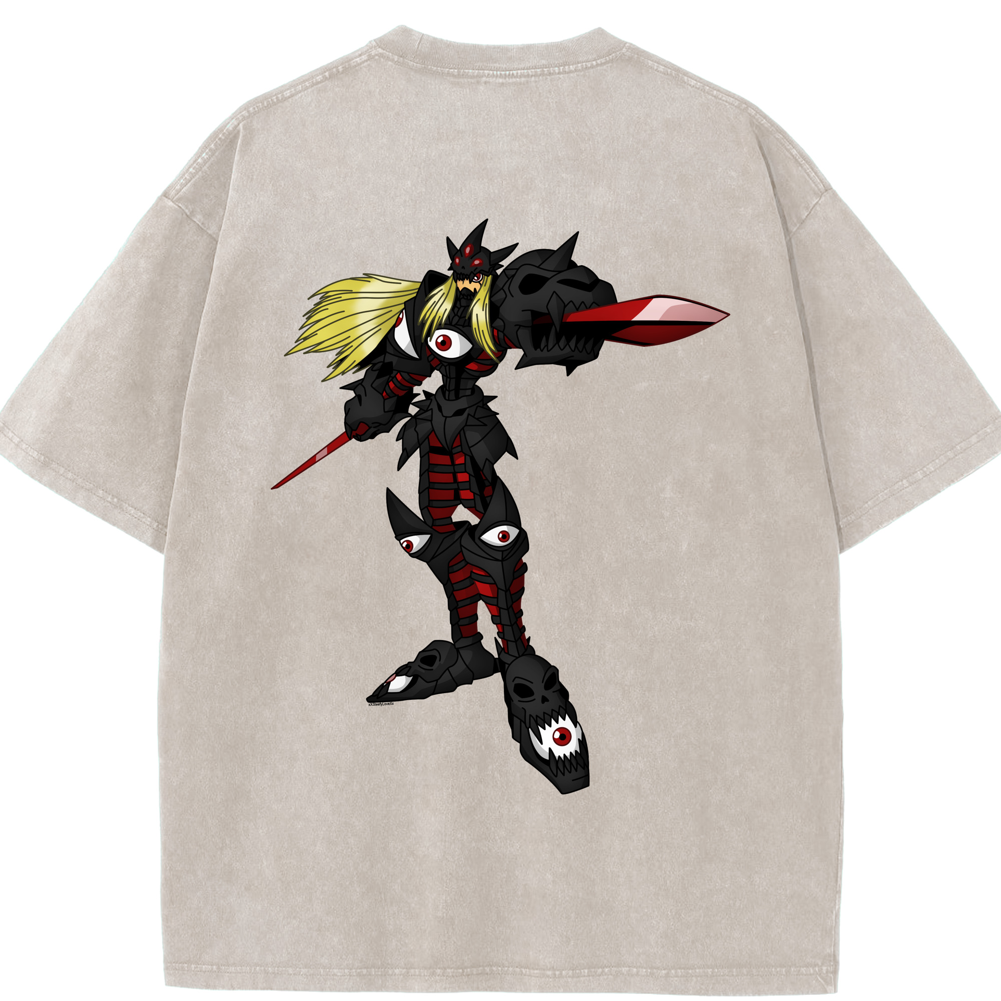 （画像用） Digimon デジタルモンスター/デジモン 綿100% ヴィンテージ風 半袖Tシャツ（背面プリント）