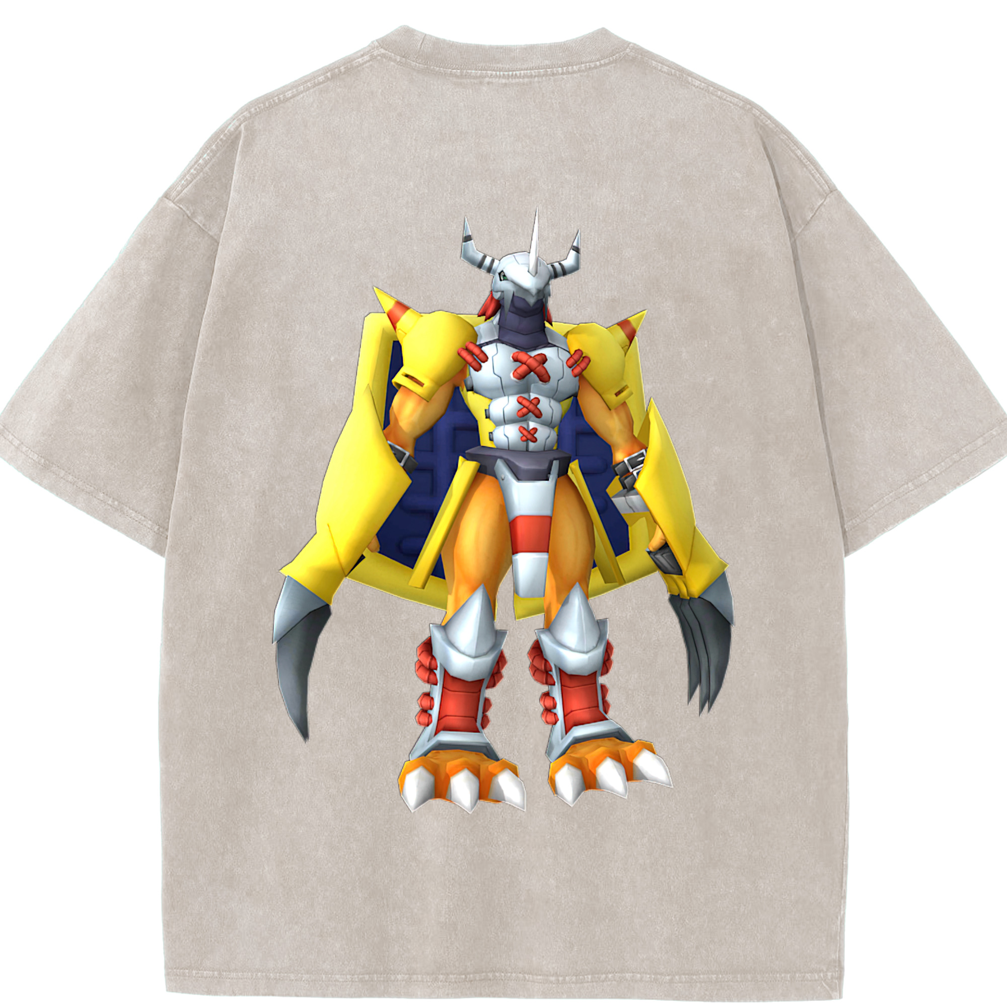 （画像用） Digimon デジタルモンスター/デジモン 綿100% ヴィンテージ風 半袖Tシャツ（背面プリント）