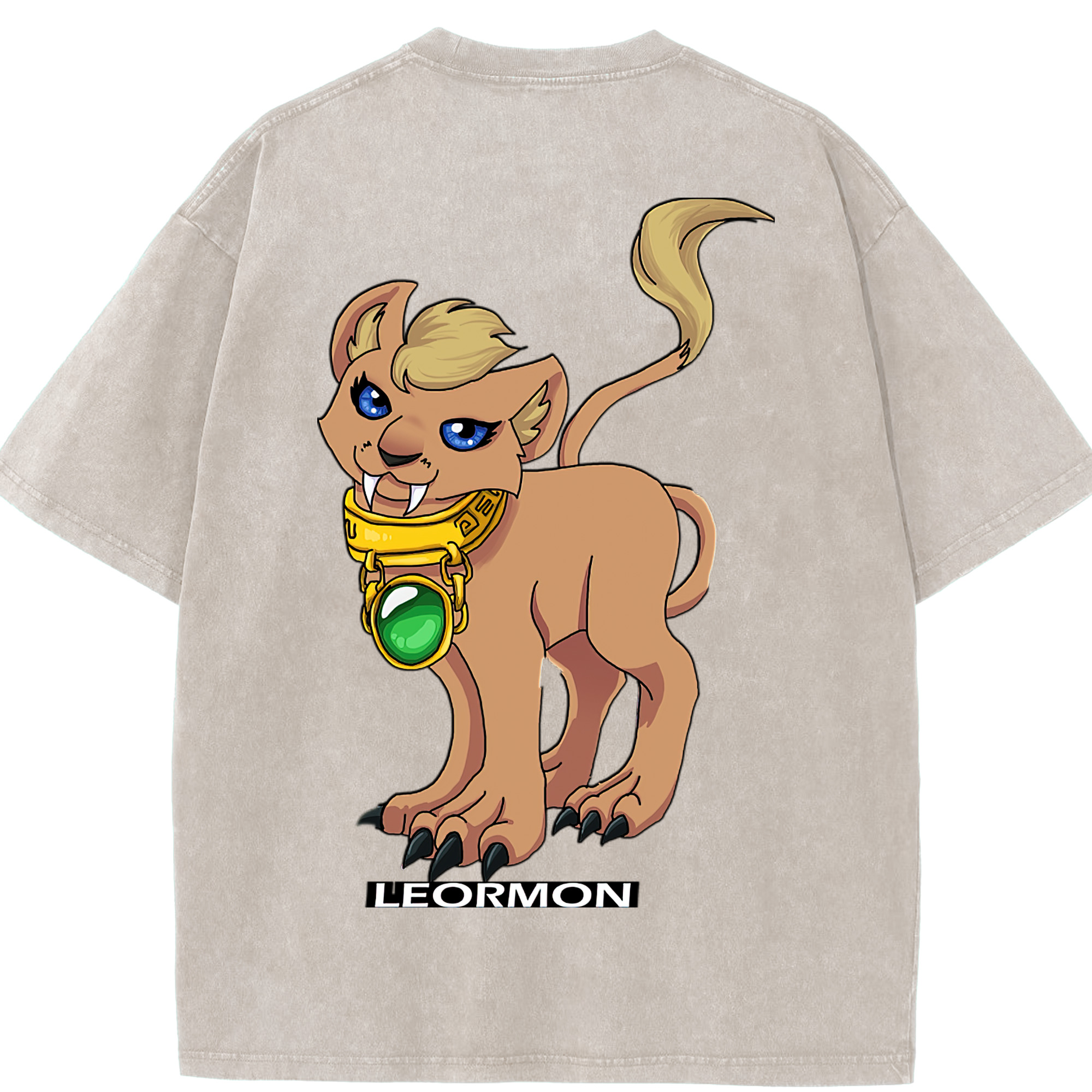 （画像用） Digimon デジタルモンスター/デジモン 綿100% ヴィンテージ風 半袖Tシャツ（背面プリント）