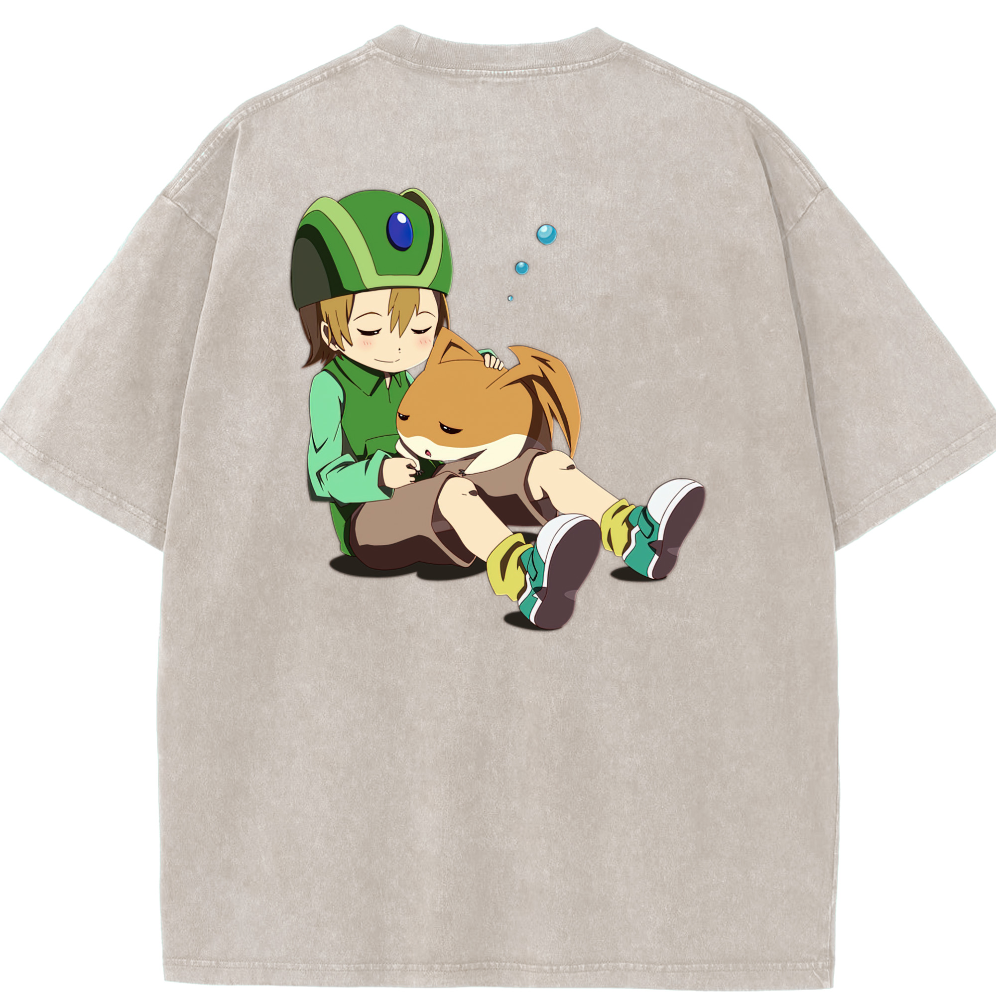 （画像用） Digimon デジタルモンスター/デジモン 綿100% ヴィンテージ風 半袖Tシャツ（背面プリント）