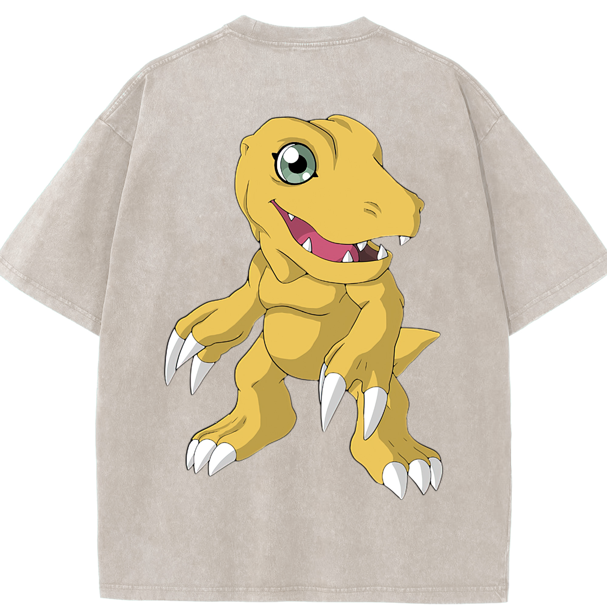 （画像用） Digimon デジタルモンスター/デジモン 綿100% ヴィンテージ風 半袖Tシャツ（背面プリント）