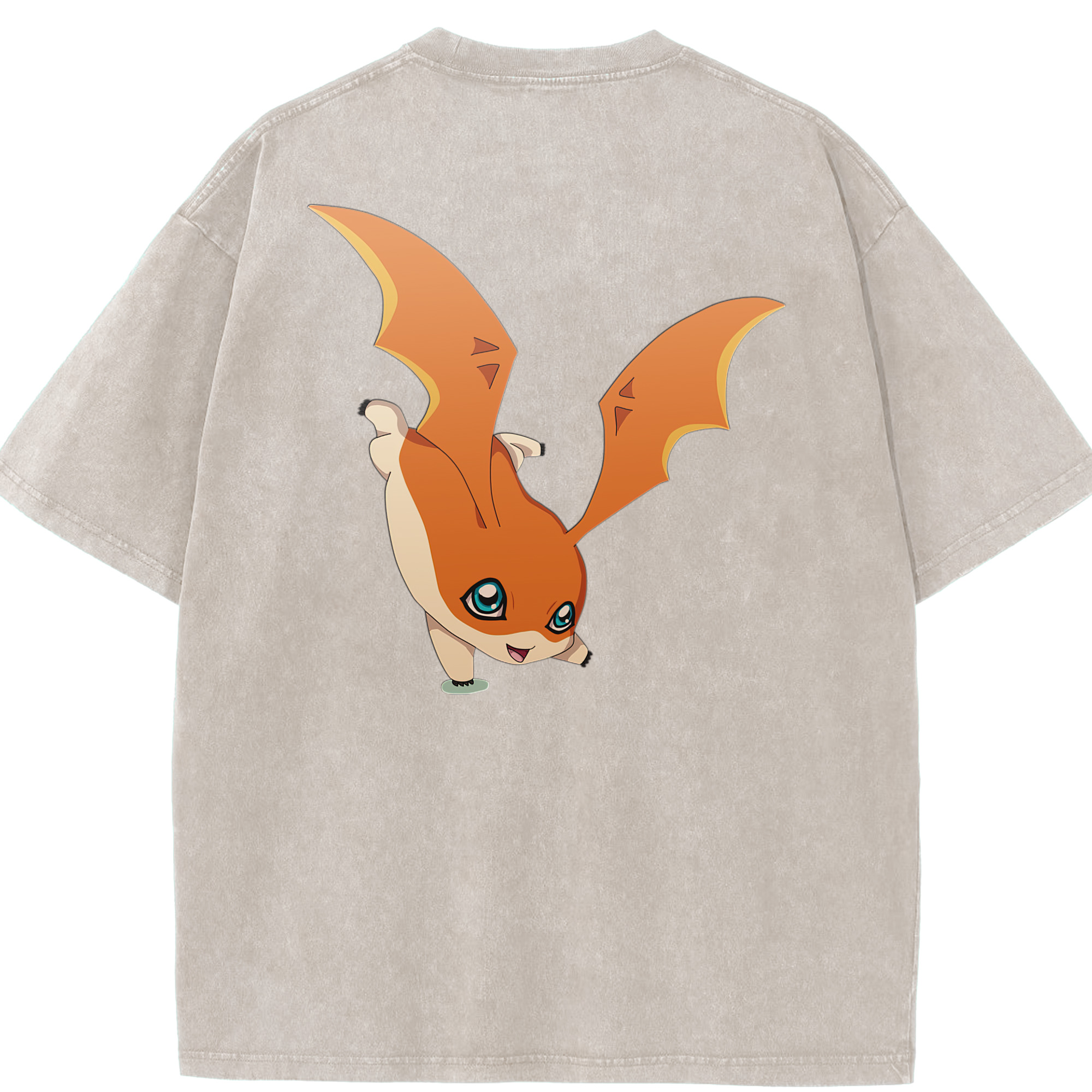 （画像用） Digimon デジタルモンスター/デジモン 綿100% ヴィンテージ風 半袖Tシャツ（背面プリント）