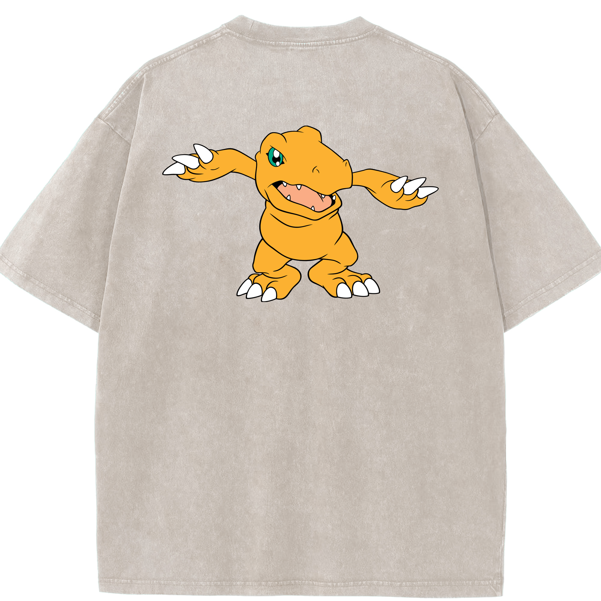 （画像用） Digimon デジタルモンスター/デジモン 綿100% ヴィンテージ風 半袖Tシャツ（背面プリント）