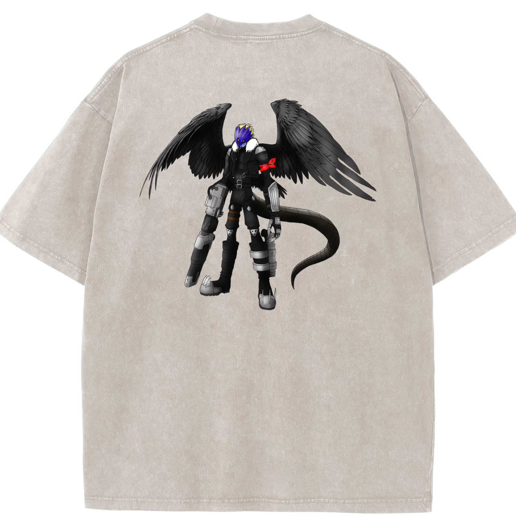 （画像用） Digimon デジタルモンスター/デジモン 綿100% ヴィンテージ風 半袖Tシャツ（背面プリント）