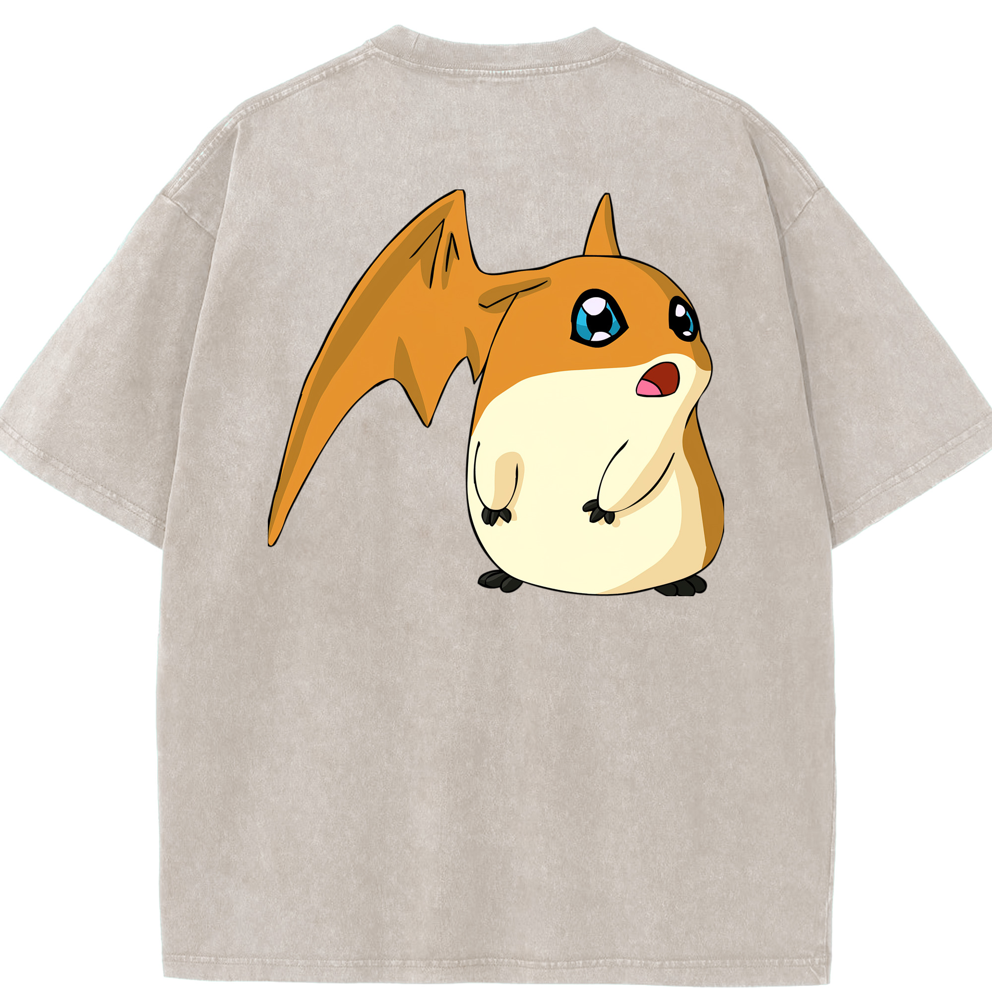 （画像用） Digimon デジタルモンスター/デジモン 綿100% ヴィンテージ風 半袖Tシャツ（背面プリント）