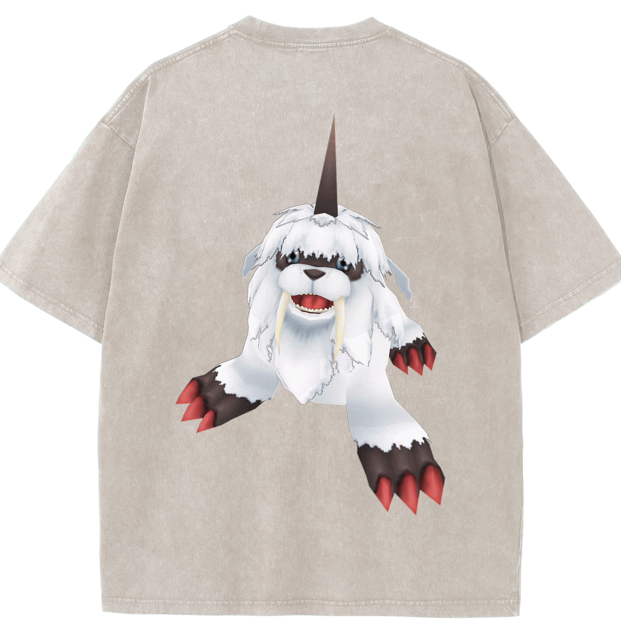 （画像用） Digimon デジタルモンスター/デジモン 綿100% ヴィンテージ風 半袖Tシャツ（背面プリント）