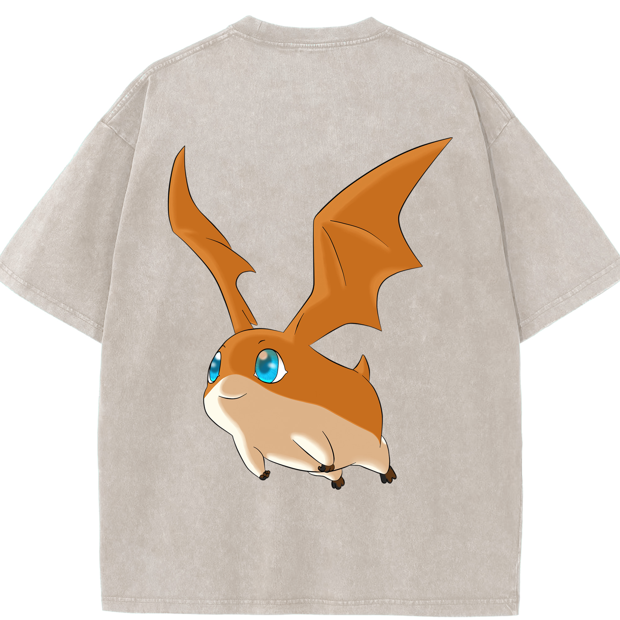 （画像用） Digimon デジタルモンスター/デジモン 綿100% ヴィンテージ風 半袖Tシャツ（背面プリント）