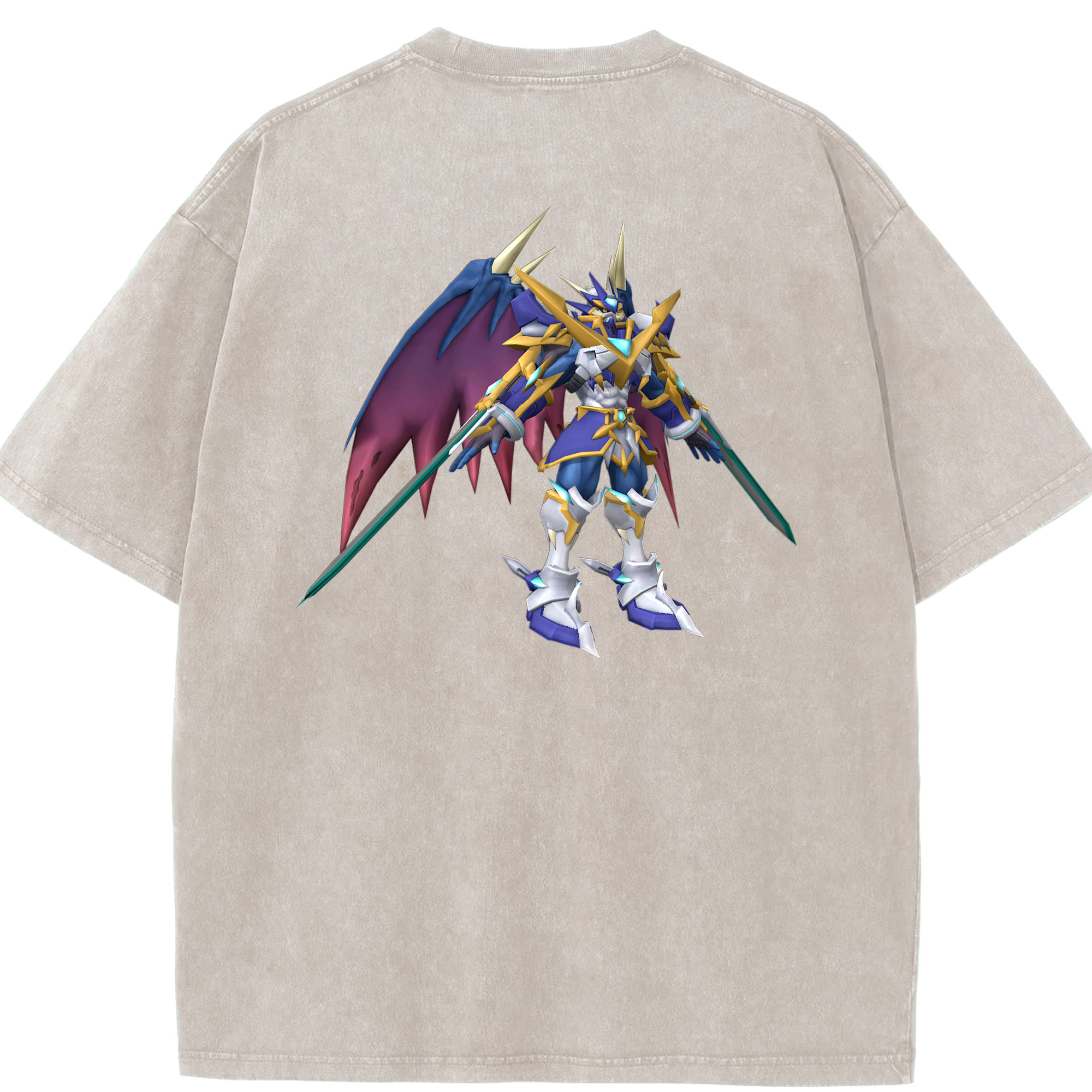 （画像用） Digimon デジタルモンスター/デジモン 綿100% ヴィンテージ風 半袖Tシャツ（背面プリント）