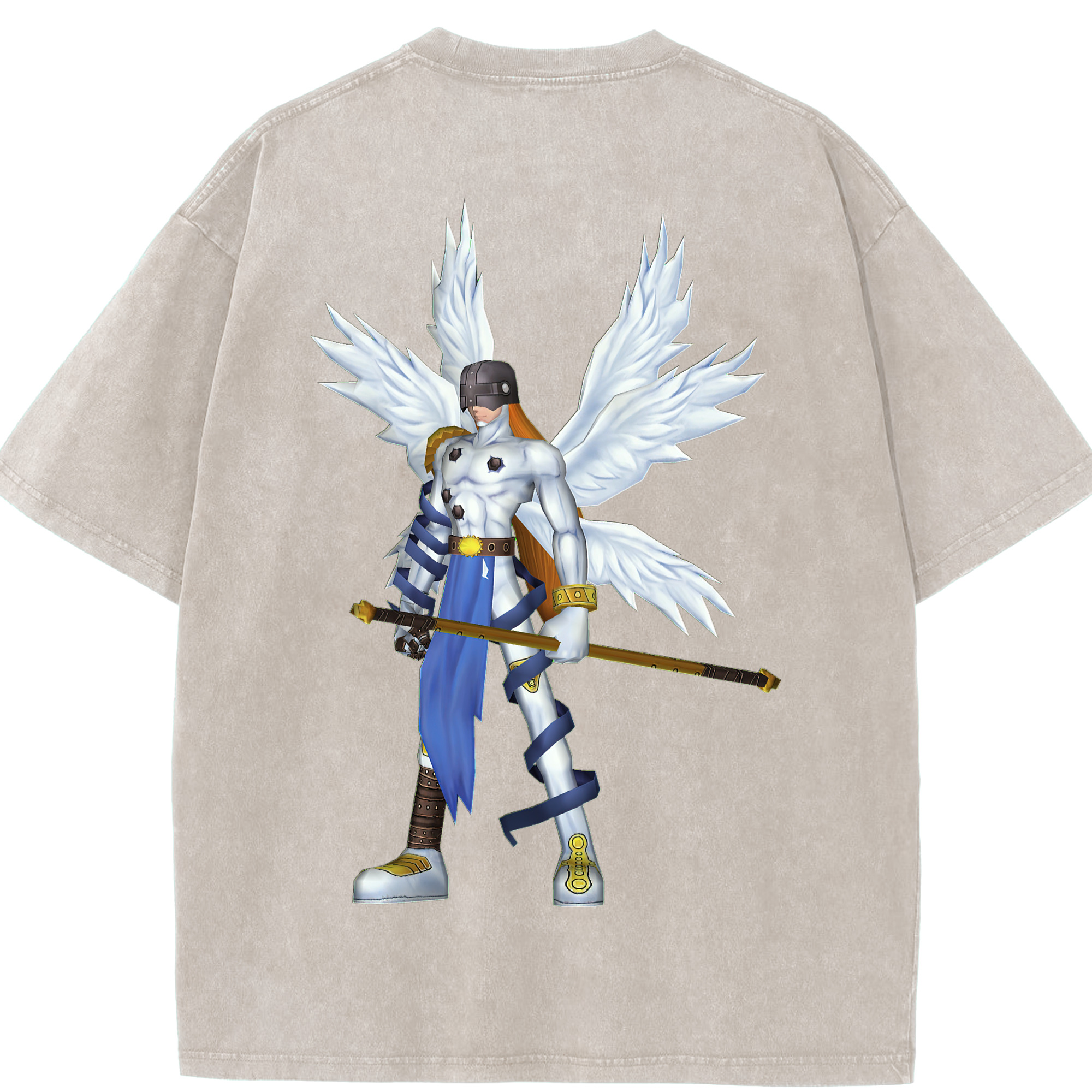 （画像用） Digimon デジタルモンスター/デジモン 綿100% ヴィンテージ風 半袖Tシャツ（背面プリント）
