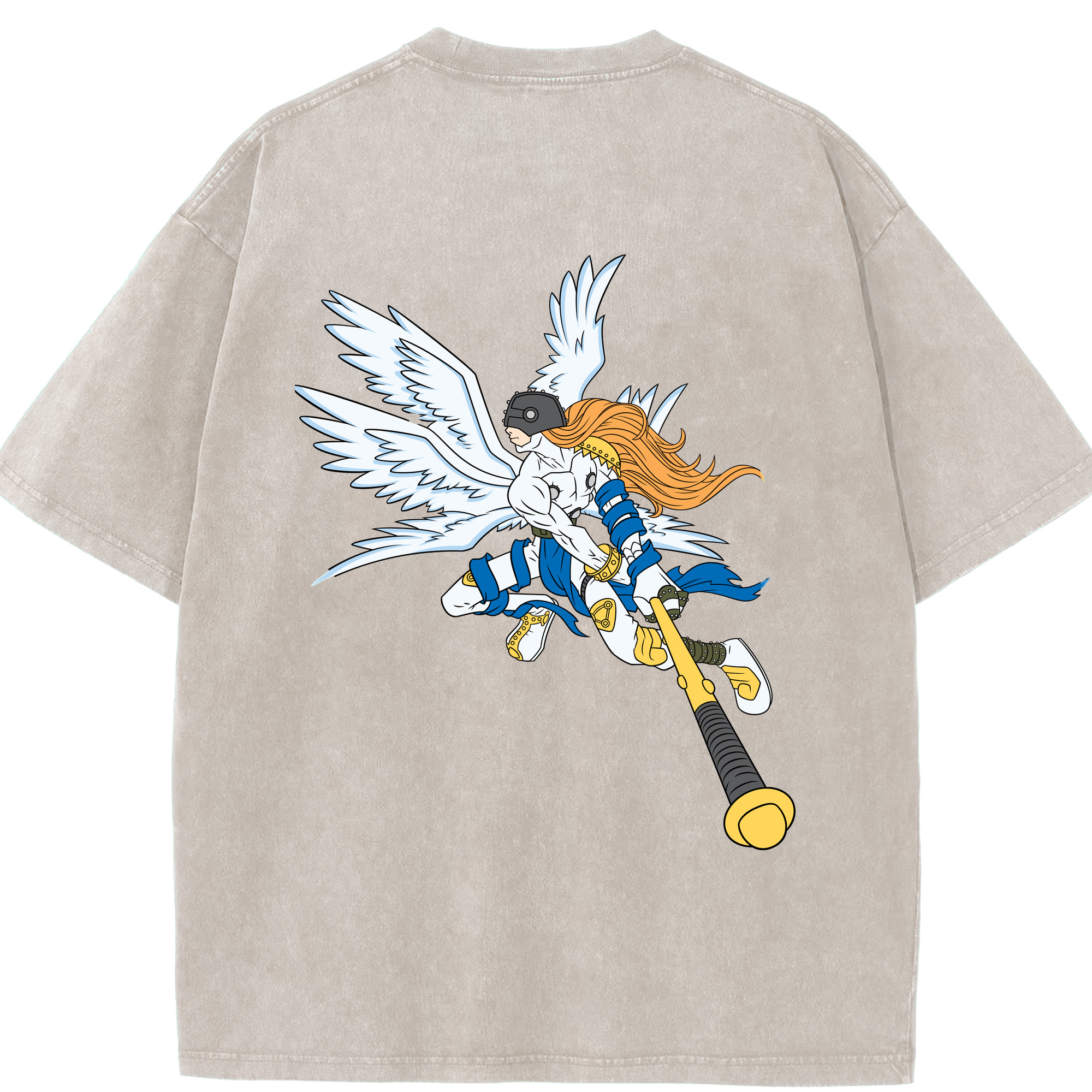 （画像用） Digimon デジタルモンスター/デジモン 綿100% ヴィンテージ風 半袖Tシャツ（背面プリント）