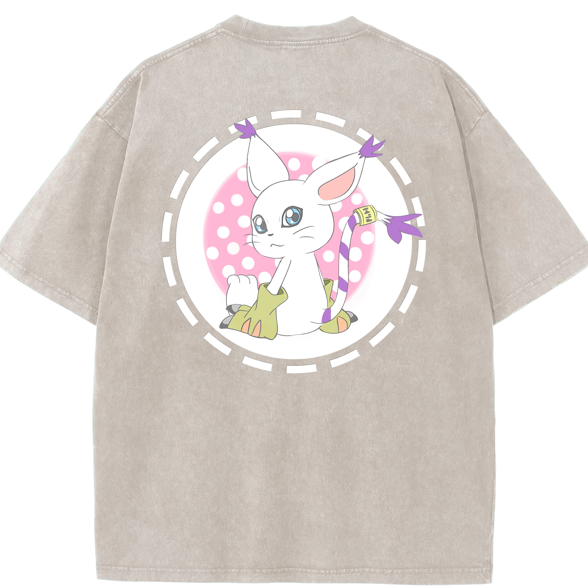（画像用） Digimon デジタルモンスター/デジモン 綿100% ヴィンテージ風 半袖Tシャツ（背面プリント）
