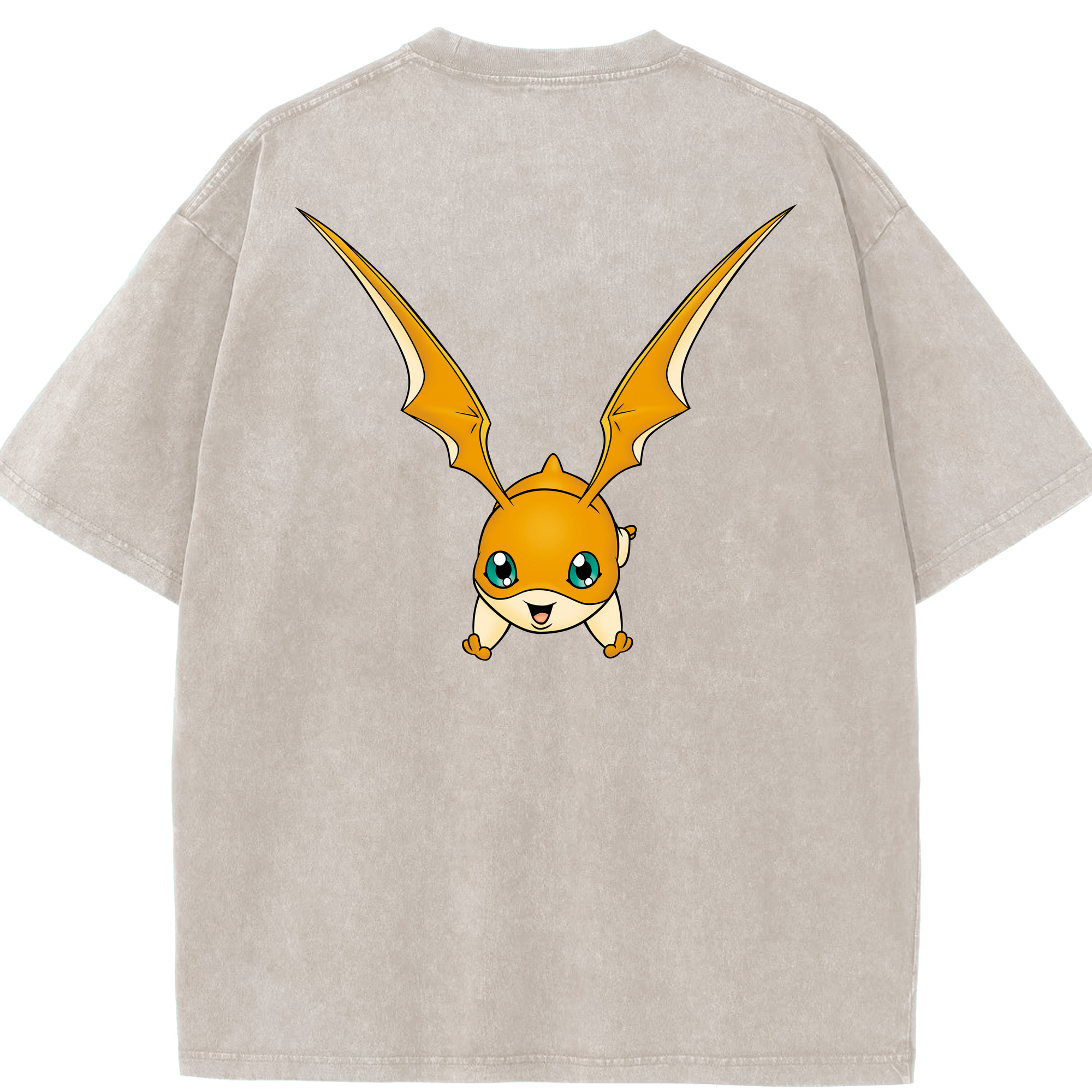 （画像用） Digimon デジタルモンスター/デジモン 綿100% ヴィンテージ風 半袖Tシャツ（背面プリント）