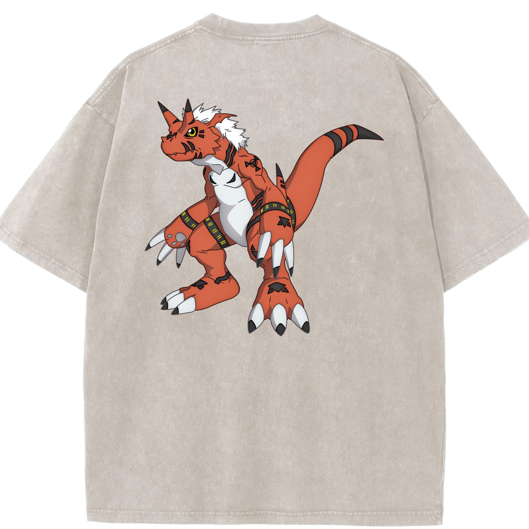 （画像用） Digimon デジタルモンスター/デジモン 綿100% ヴィンテージ風 半袖Tシャツ（背面プリント）