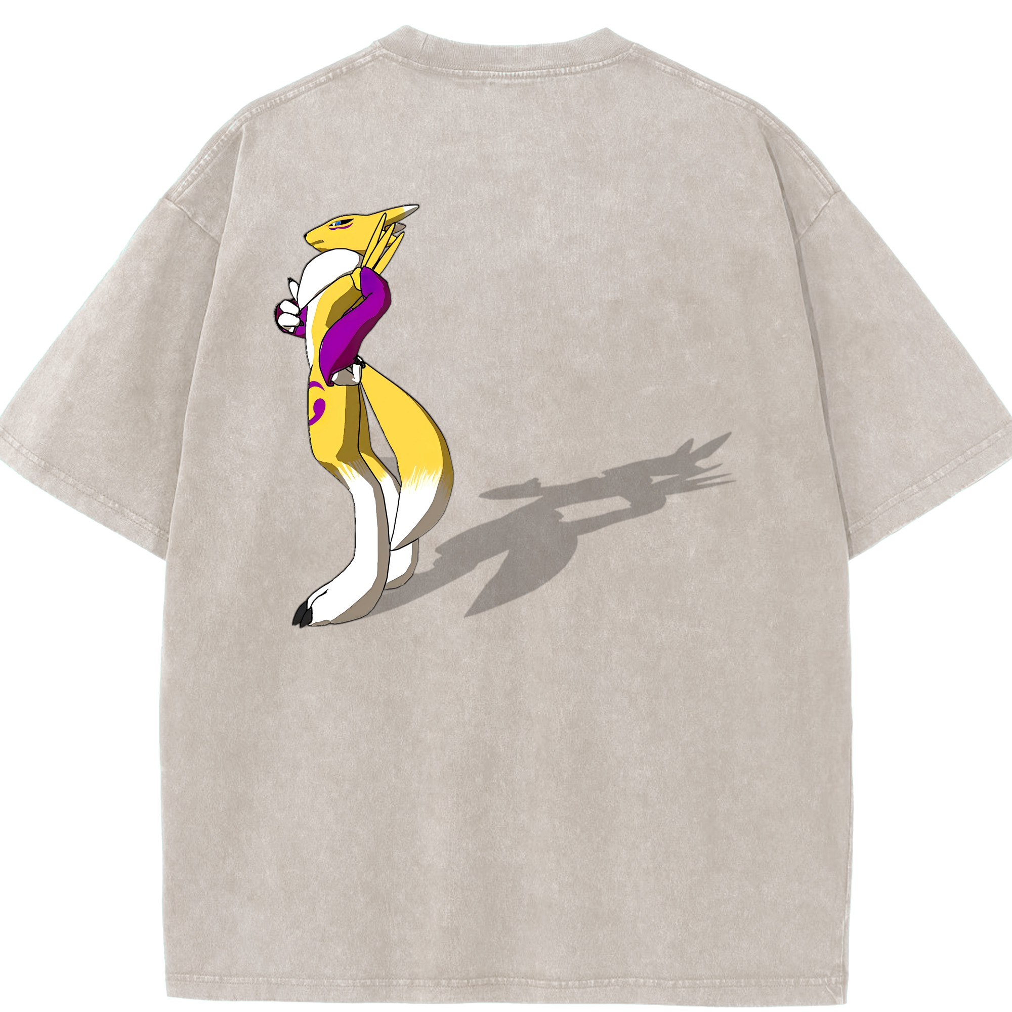 （画像用） Digimon デジタルモンスター/デジモン 綿100% ヴィンテージ風 半袖Tシャツ（背面プリント）