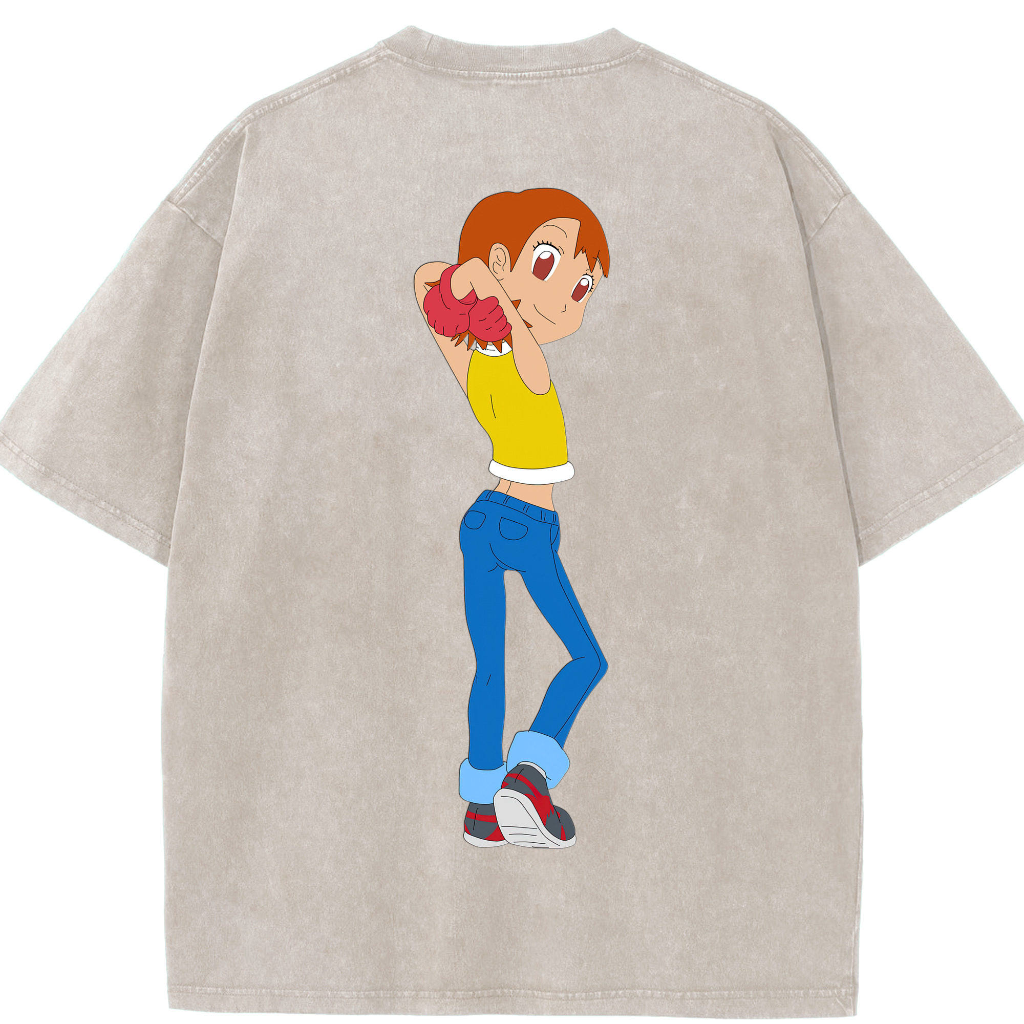 （画像用） Digimon デジタルモンスター/デジモン 綿100% ヴィンテージ風 半袖Tシャツ（背面プリント）