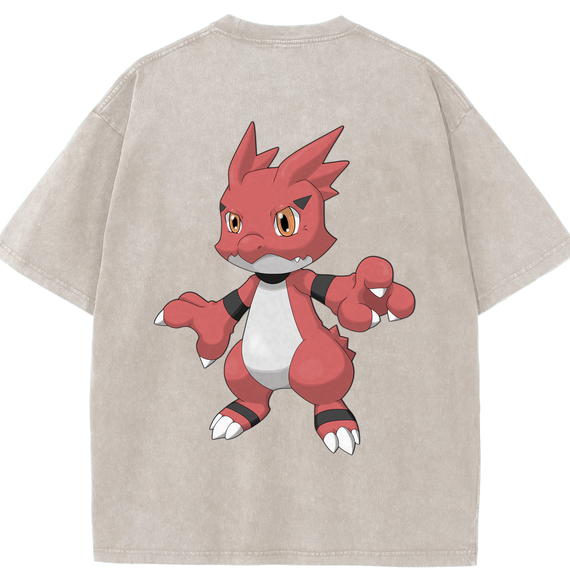 （画像用） Digimon デジタルモンスター/デジモン 綿100% ヴィンテージ風 半袖Tシャツ（背面プリント）