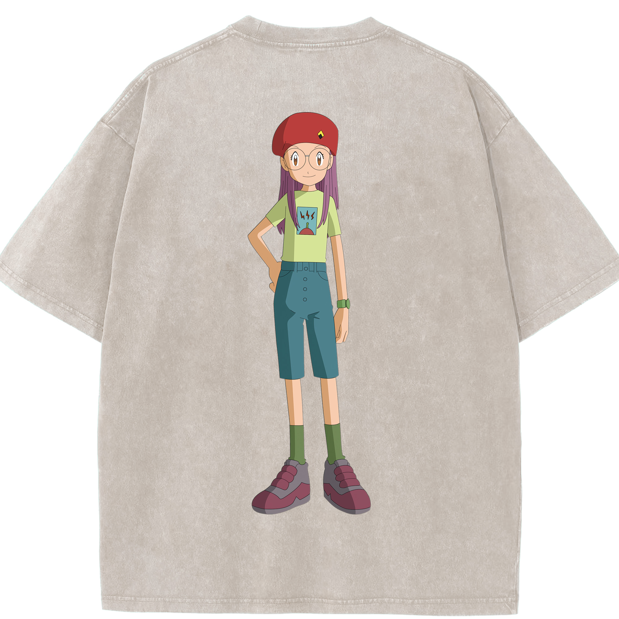 （画像用） Digimon デジタルモンスター/デジモン 綿100% ヴィンテージ風 半袖Tシャツ（背面プリント）